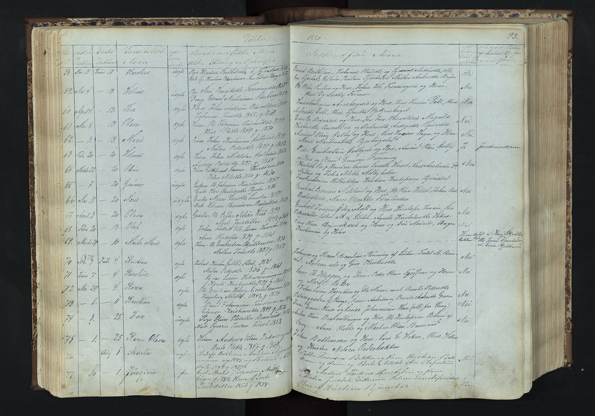 Romedal prestekontor, SAH/PREST-004/L/L0011: Parish register (copy) no. 11, 1867-1895, p. 93