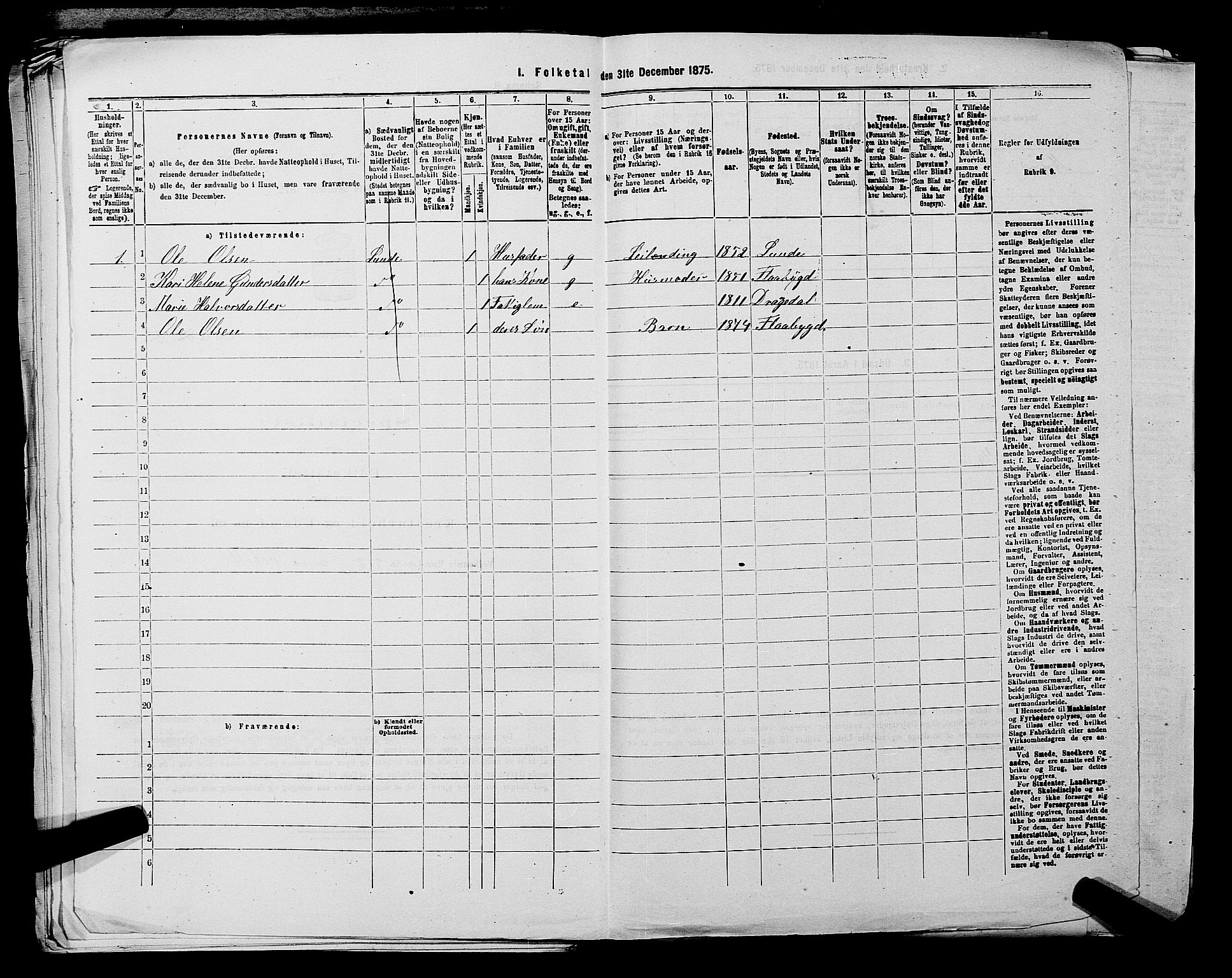 SAKO, 1875 census for 0820P Lunde, 1875, p. 810