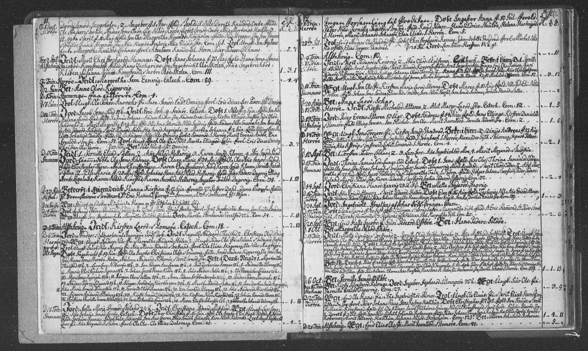 Ministerialprotokoller, klokkerbøker og fødselsregistre - Nordland, SAT/A-1459/830/L0438: Parish register (official) no. 830A06, 1773-1787, p. 11-12