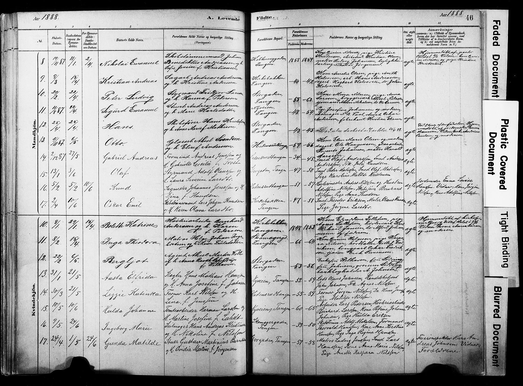 Strømsø kirkebøker, SAKO/A-246/F/Fb/L0006: Parish register (official) no. II 6, 1879-1910, p. 46