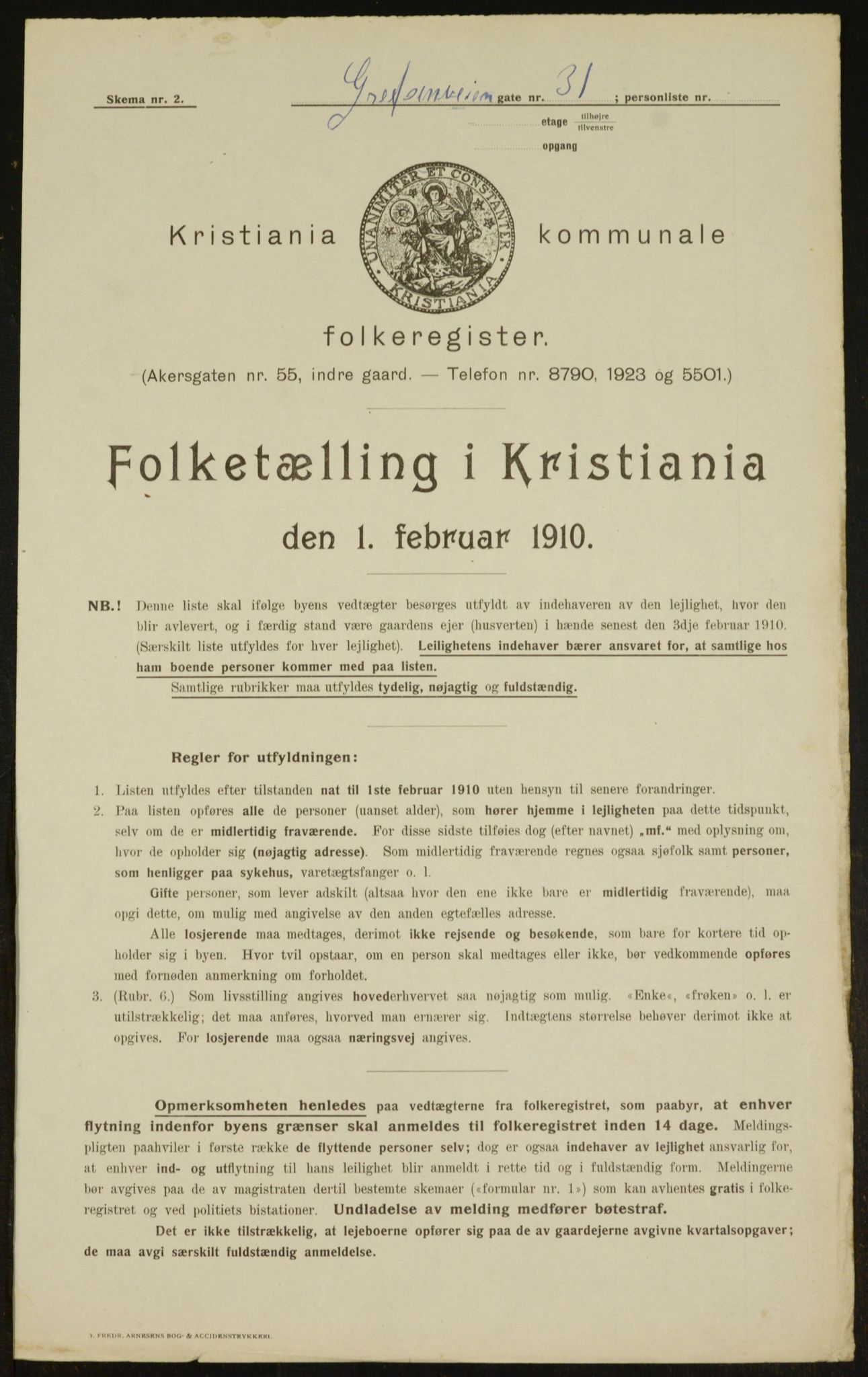 OBA, Municipal Census 1910 for Kristiania, 1910, p. 28209