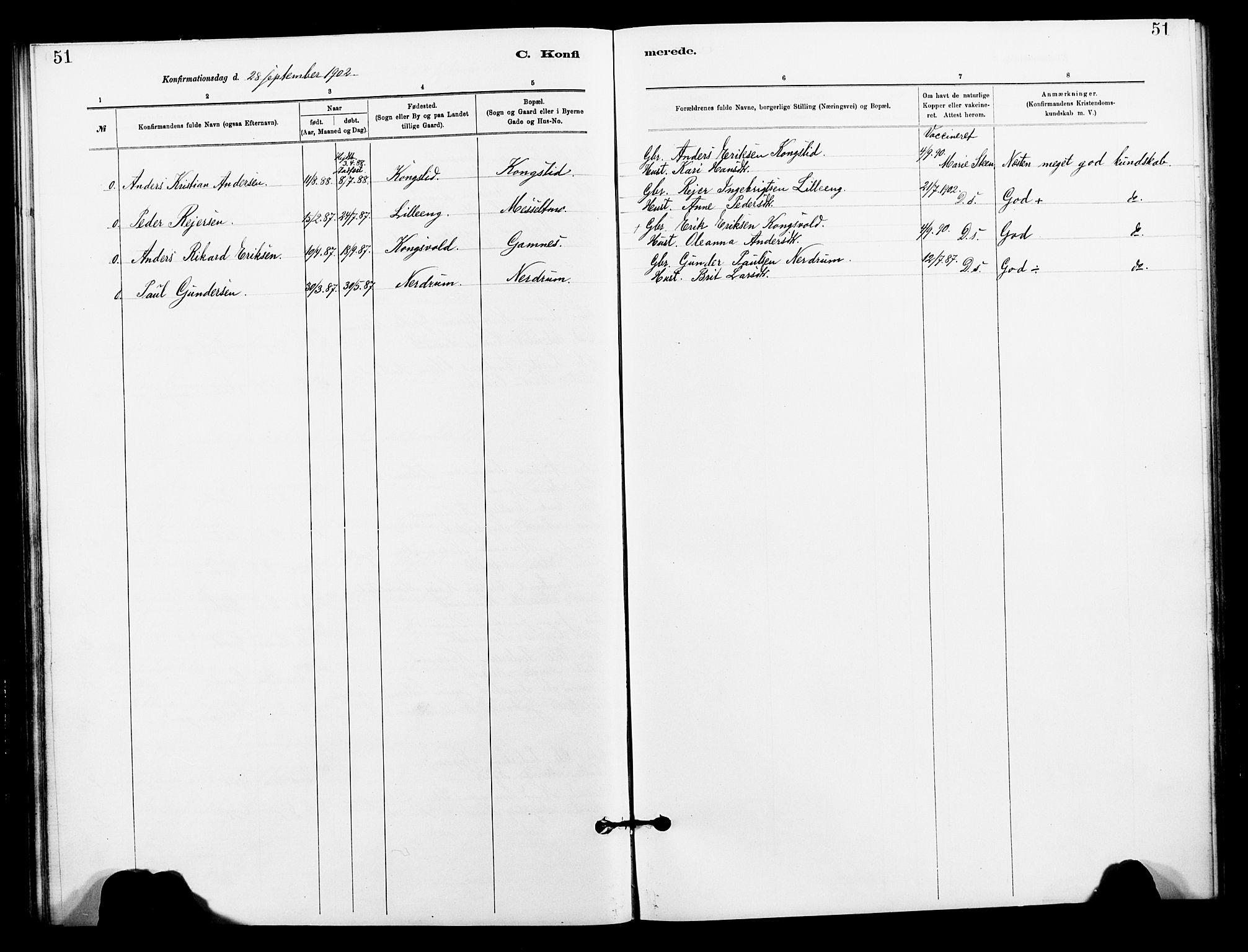 Målselv sokneprestembete, AV/SATØ-S-1311/G/Ga/Gaa/L0006kirke: Parish register (official) no. 6, 1884-1902, p. 51