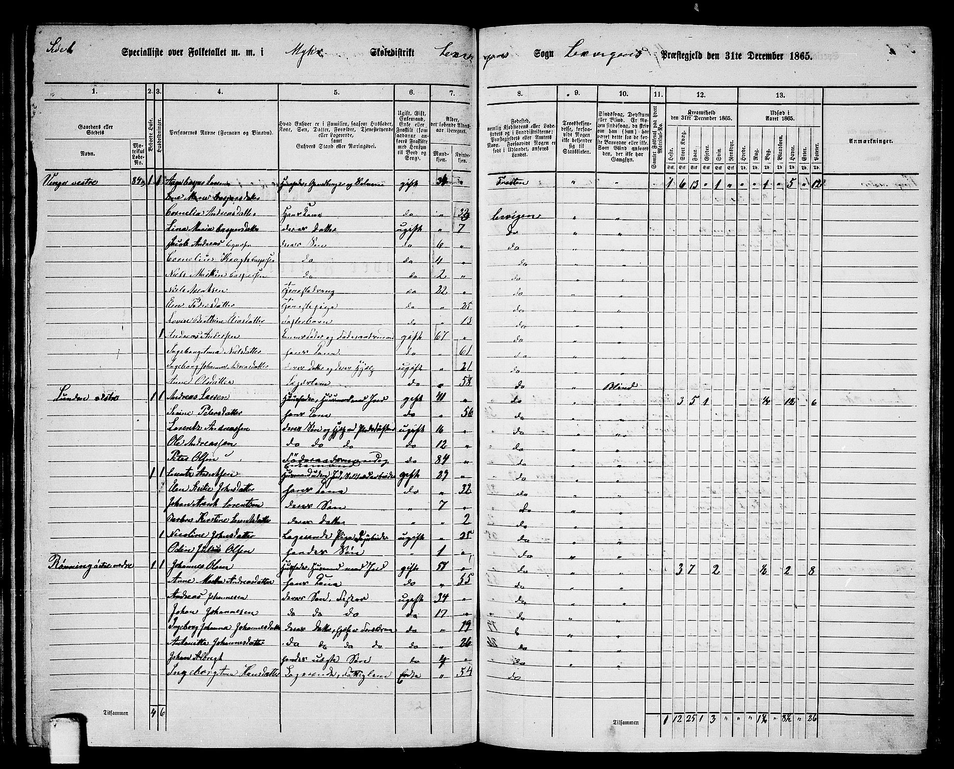 RA, 1865 census for Leksvik, 1865, p. 77