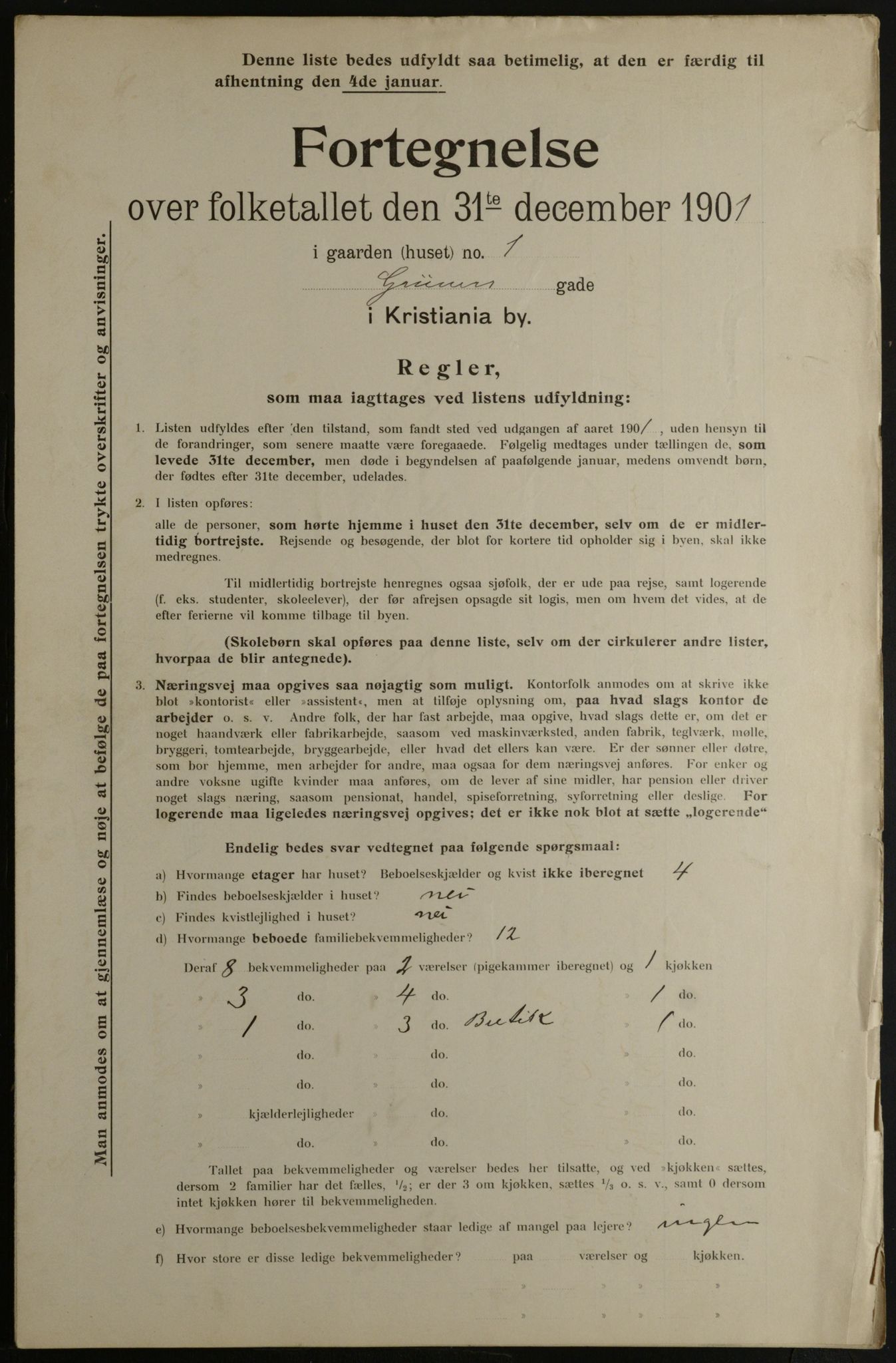 OBA, Municipal Census 1901 for Kristiania, 1901, p. 4976