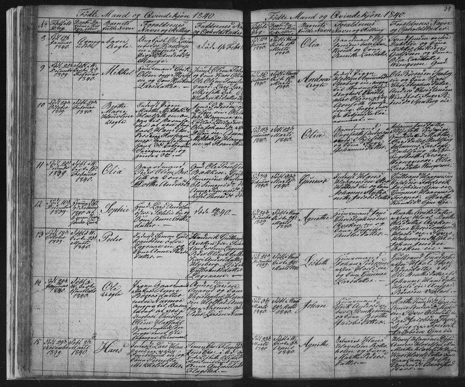 Vang prestekontor, Hedmark, AV/SAH-PREST-008/H/Ha/Hab/L0008: Parish register (copy) no. 8, 1832-1854, p. 38