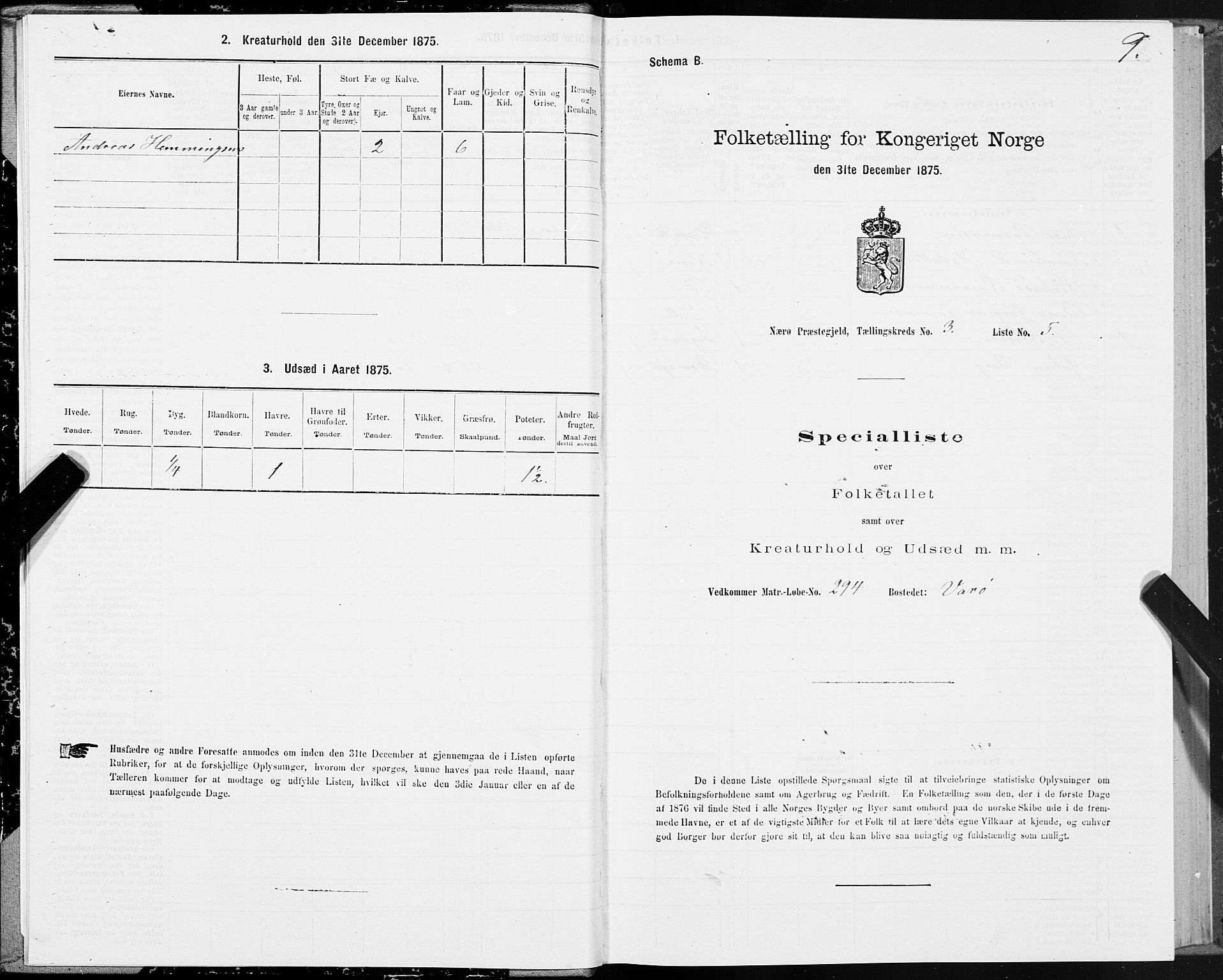 SAT, 1875 census for 1751P Nærøy, 1875, p. 2009