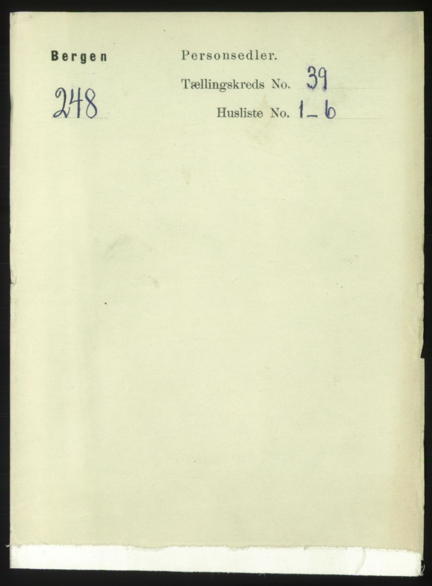RA, 1891 Census for 1301 Bergen, 1891, p. 46539