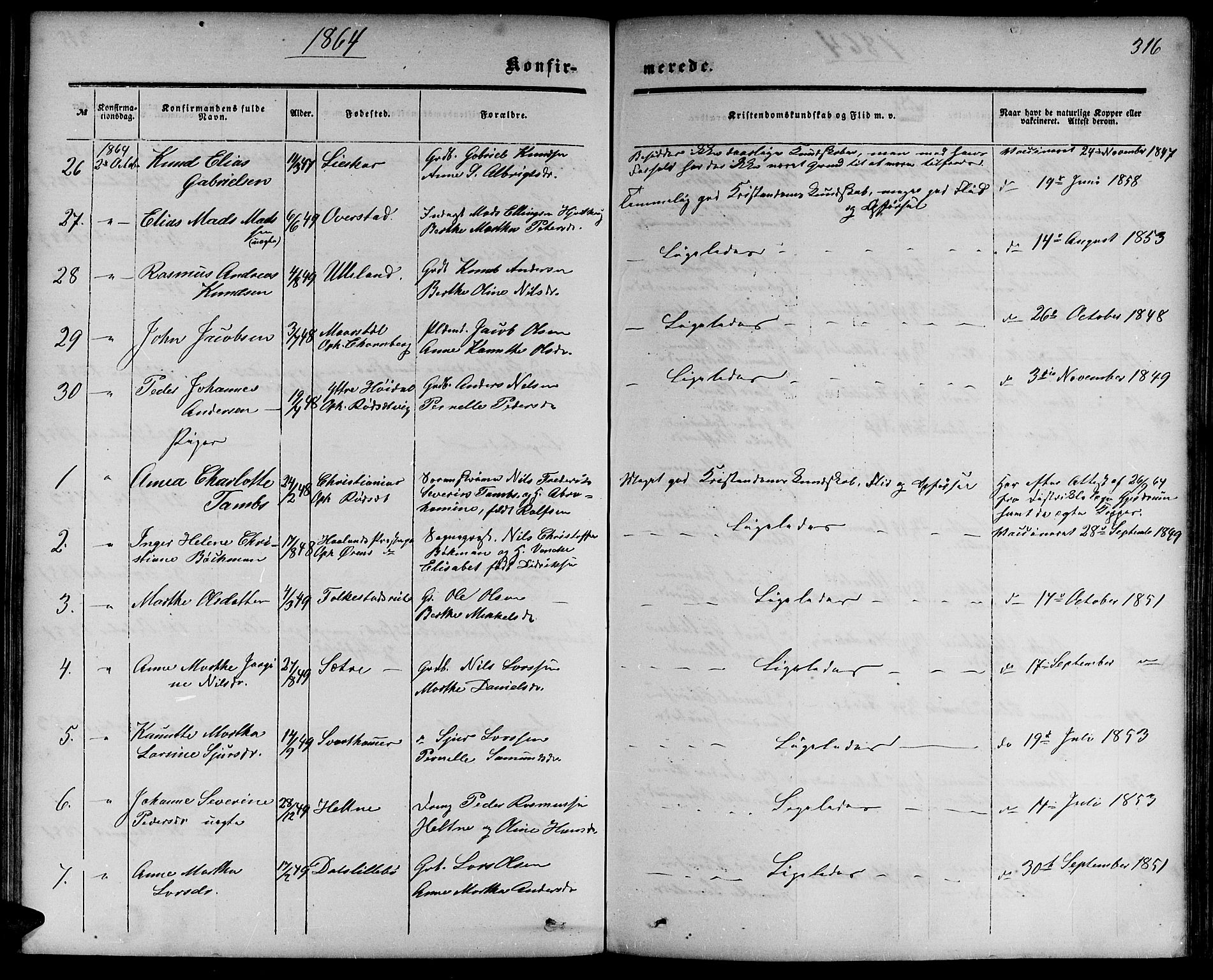 Ministerialprotokoller, klokkerbøker og fødselsregistre - Møre og Romsdal, AV/SAT-A-1454/511/L0157: Parish register (copy) no. 511C03, 1864-1884, p. 316