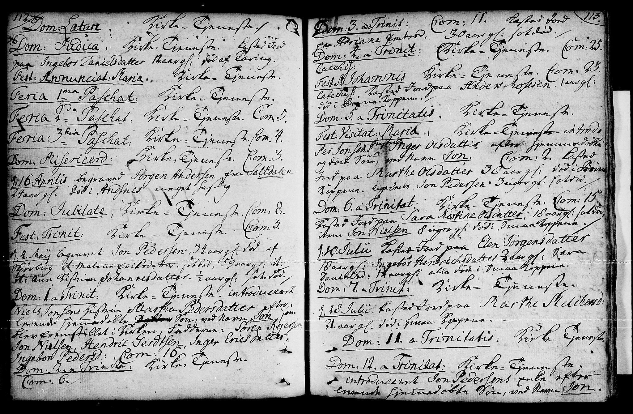 Loppa sokneprestkontor, SATØ/S-1339/H/Ha/L0001kirke: Parish register (official) no. 1 /1, 1753-1784, p. 112-113
