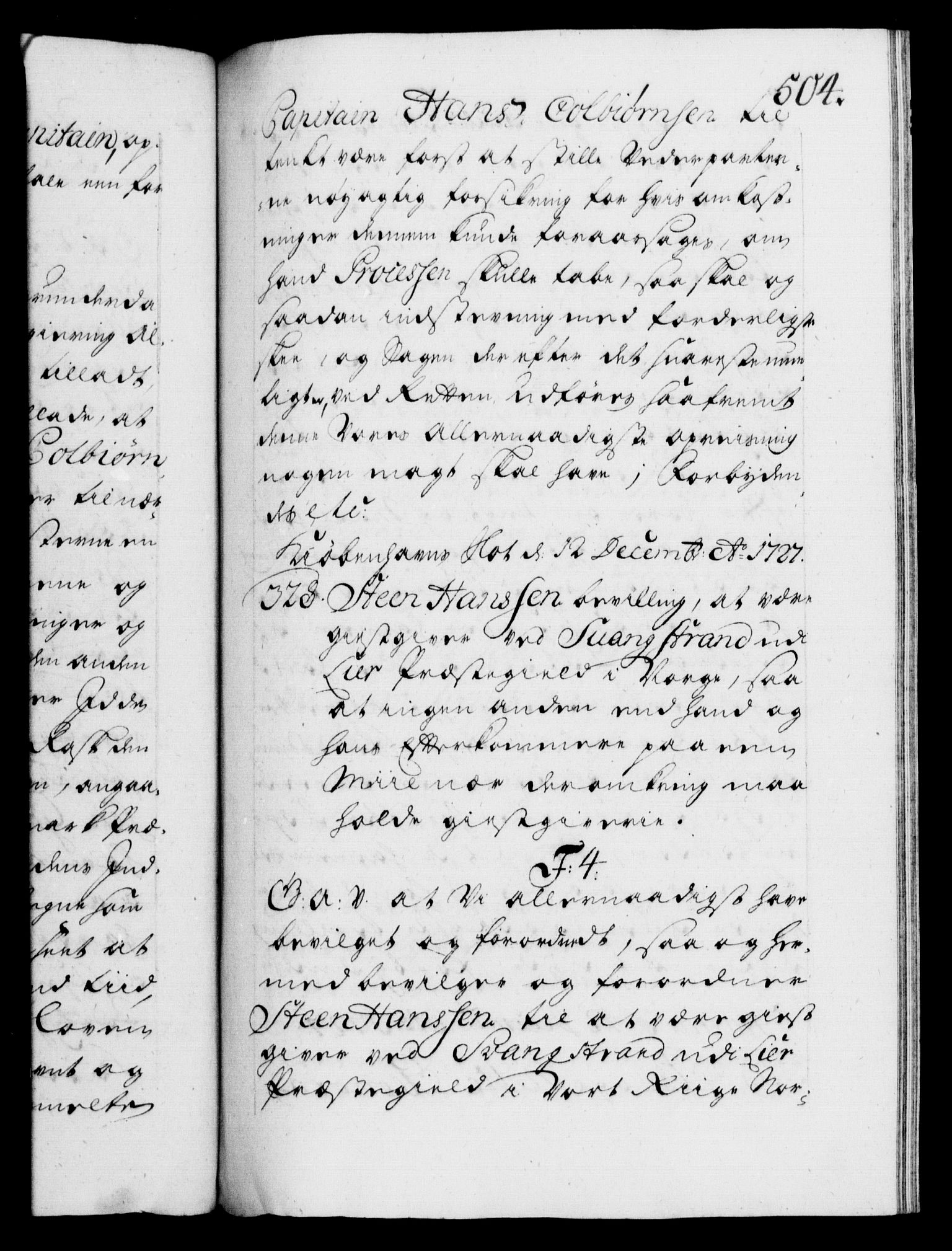 Danske Kanselli 1572-1799, AV/RA-EA-3023/F/Fc/Fca/Fcaa/L0025: Norske registre, 1726-1728, p. 504a