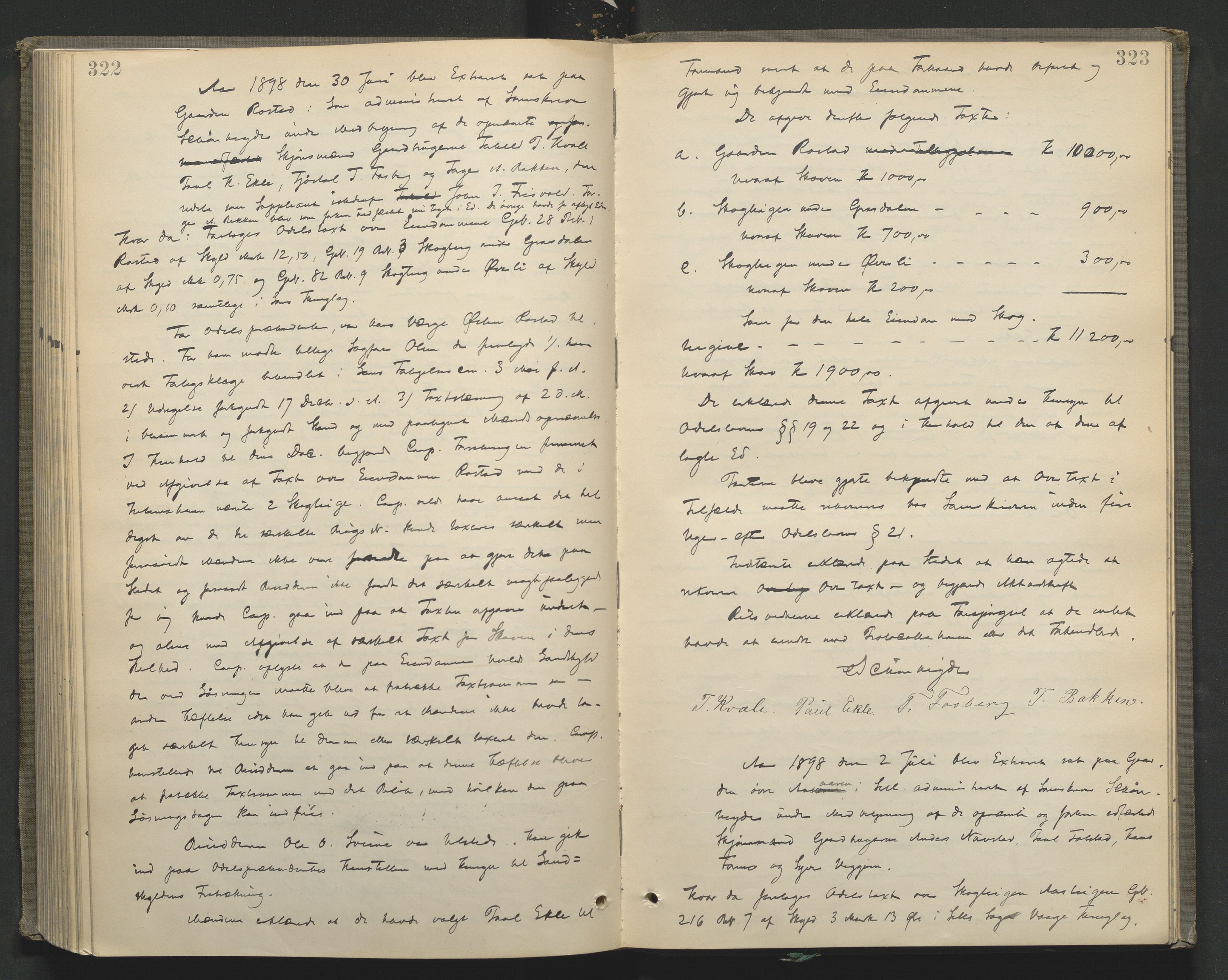 Nord-Gudbrandsdal tingrett, AV/SAH-TING-002/G/Gc/Gcb/L0005: Ekstrarettsprotokoll for åstedssaker, 1889-1900, p. 322-323