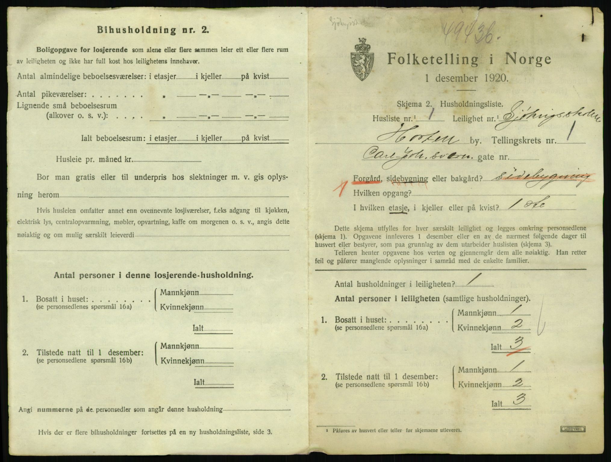 SAKO, 1920 census for Horten, 1920, p. 2817