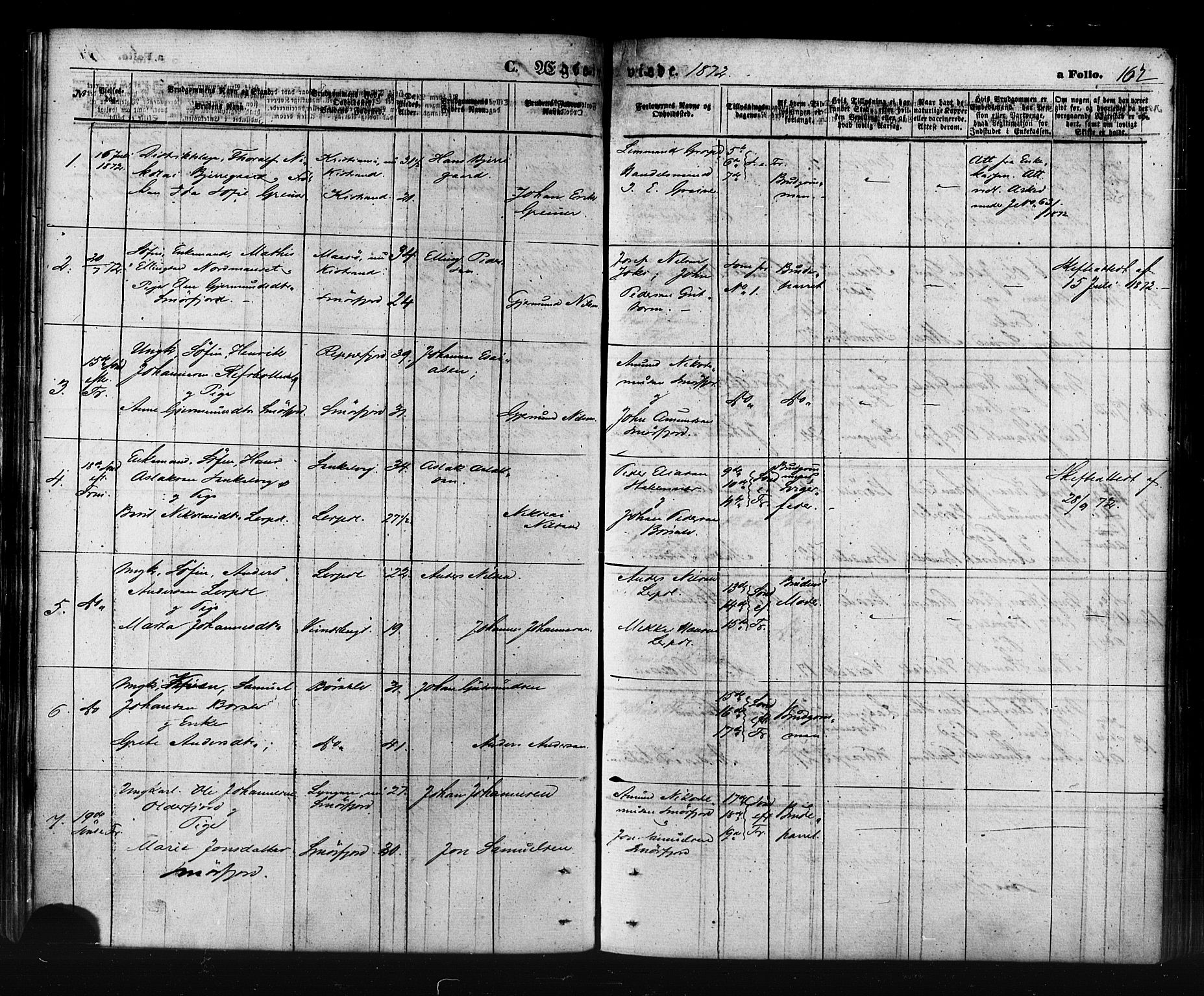 Kistrand/Porsanger sokneprestembete, AV/SATØ-S-1351/H/Ha/L0005.kirke: Parish register (official) no. 5, 1860-1874, p. 162