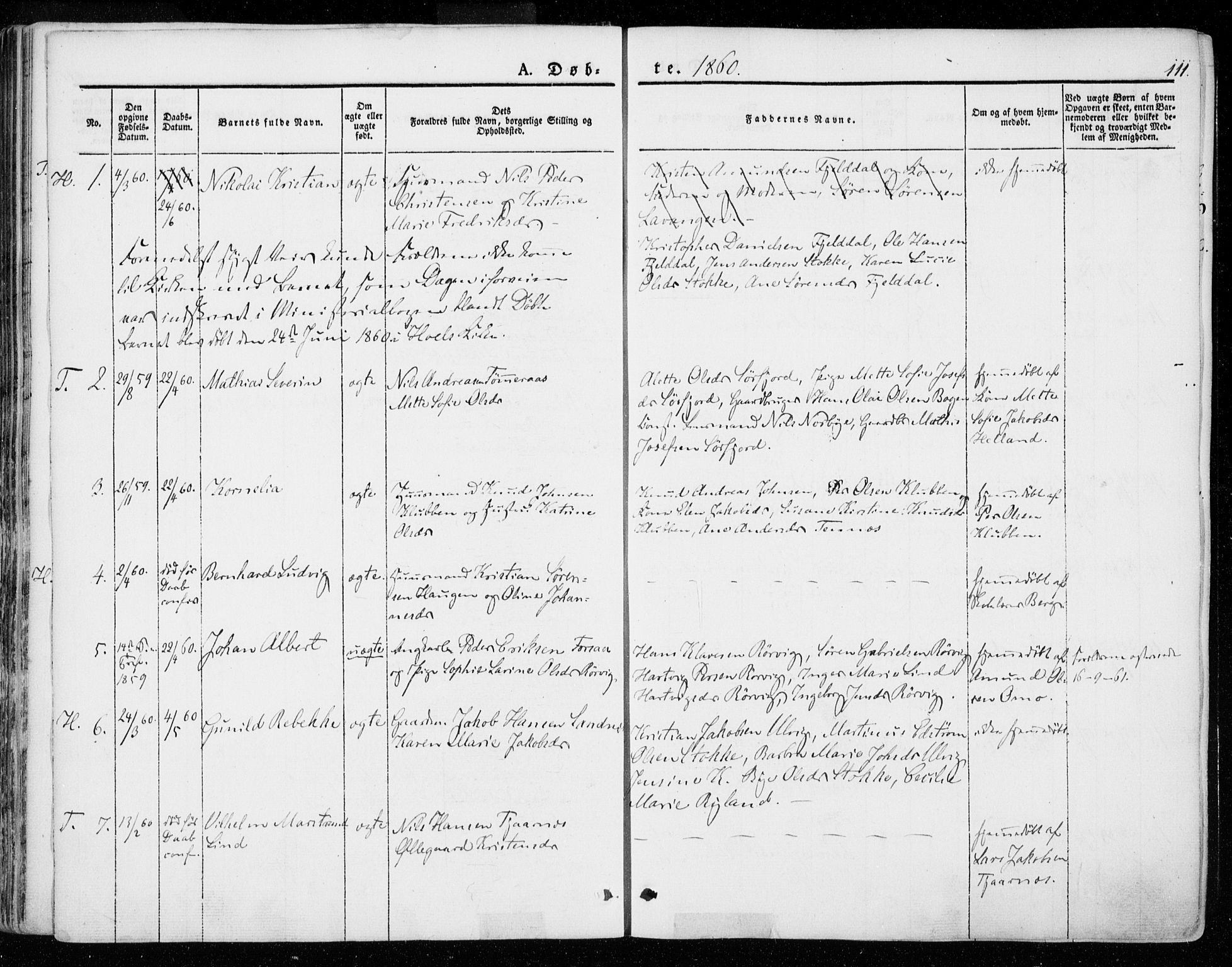 Ministerialprotokoller, klokkerbøker og fødselsregistre - Nordland, SAT/A-1459/872/L1033: Parish register (official) no. 872A08, 1840-1863, p. 111