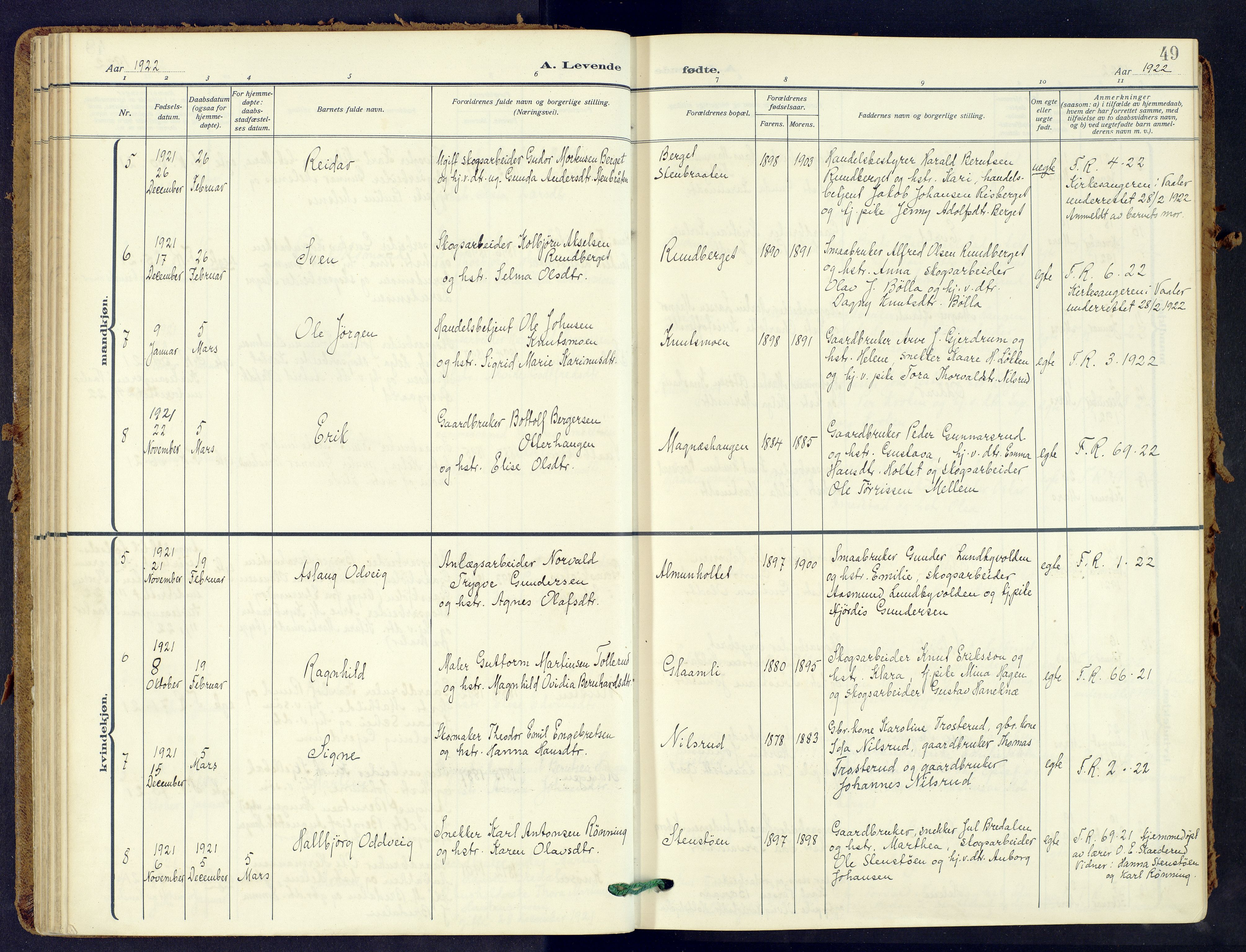 Våler prestekontor, Hedmark, AV/SAH-PREST-040/H/Ha/Haa/L0009: Parish register (official) no. 9, 1912-1940, p. 49