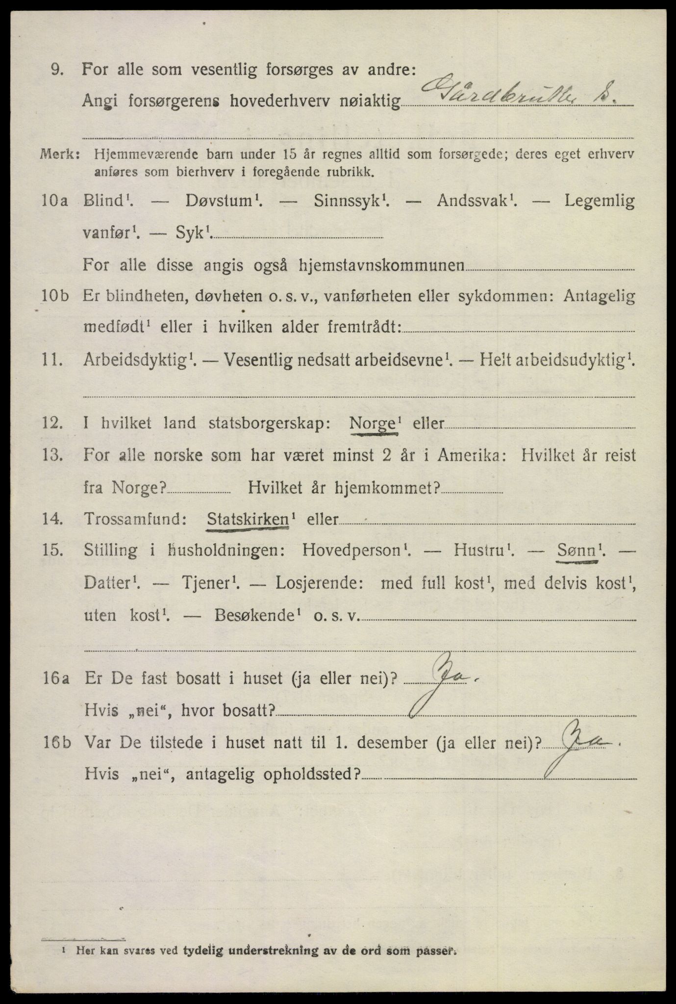 SAKO, 1920 census for Flesberg, 1920, p. 1664