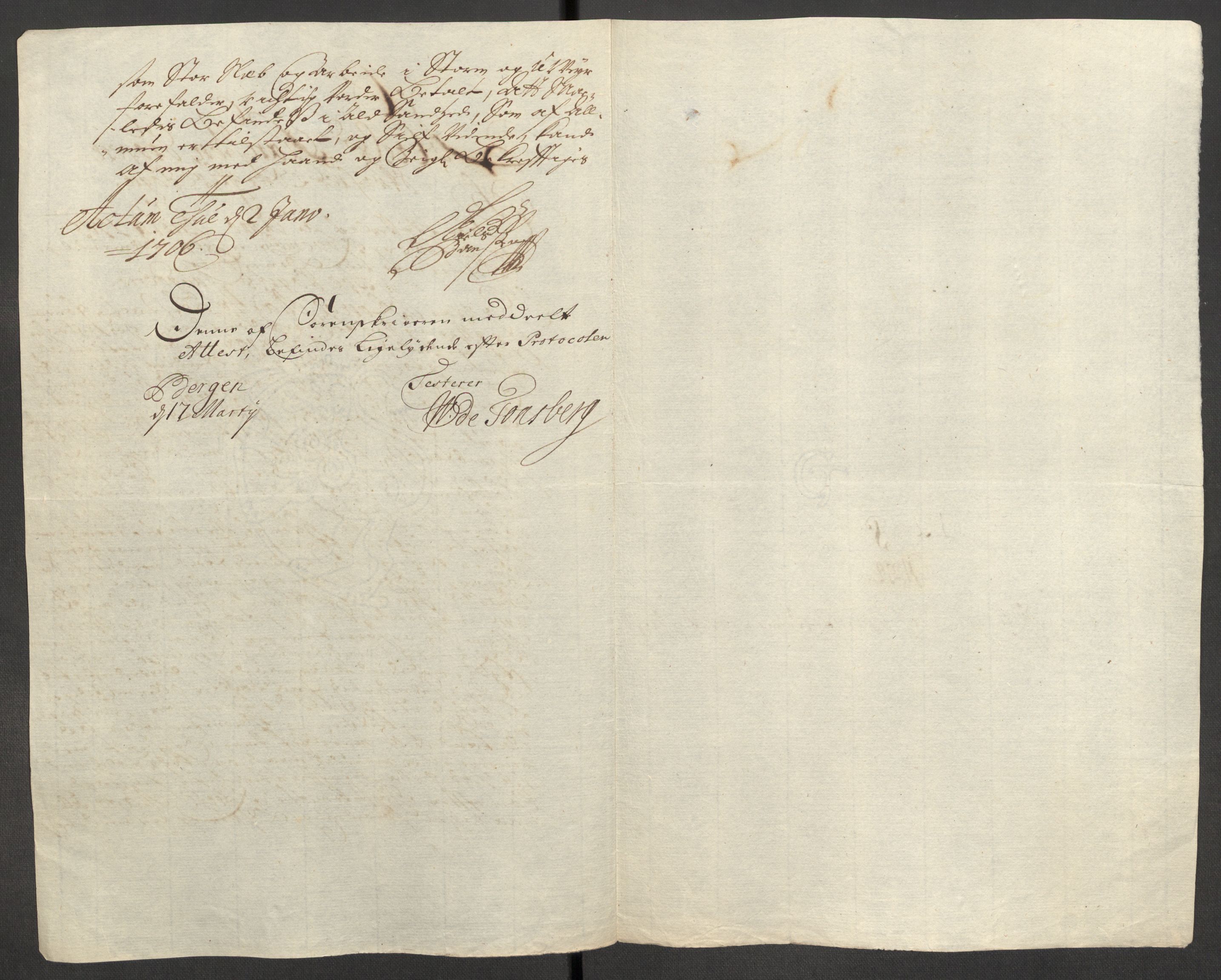 Rentekammeret inntil 1814, Reviderte regnskaper, Fogderegnskap, AV/RA-EA-4092/R52/L3314: Fogderegnskap Sogn, 1705-1707, p. 180