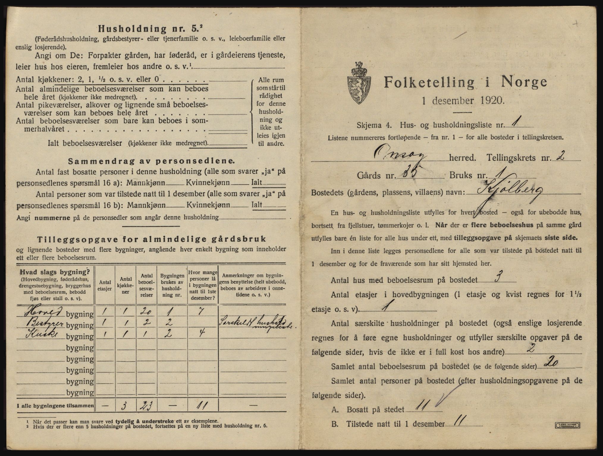 SAO, 1920 census for Onsøy, 1920, p. 166