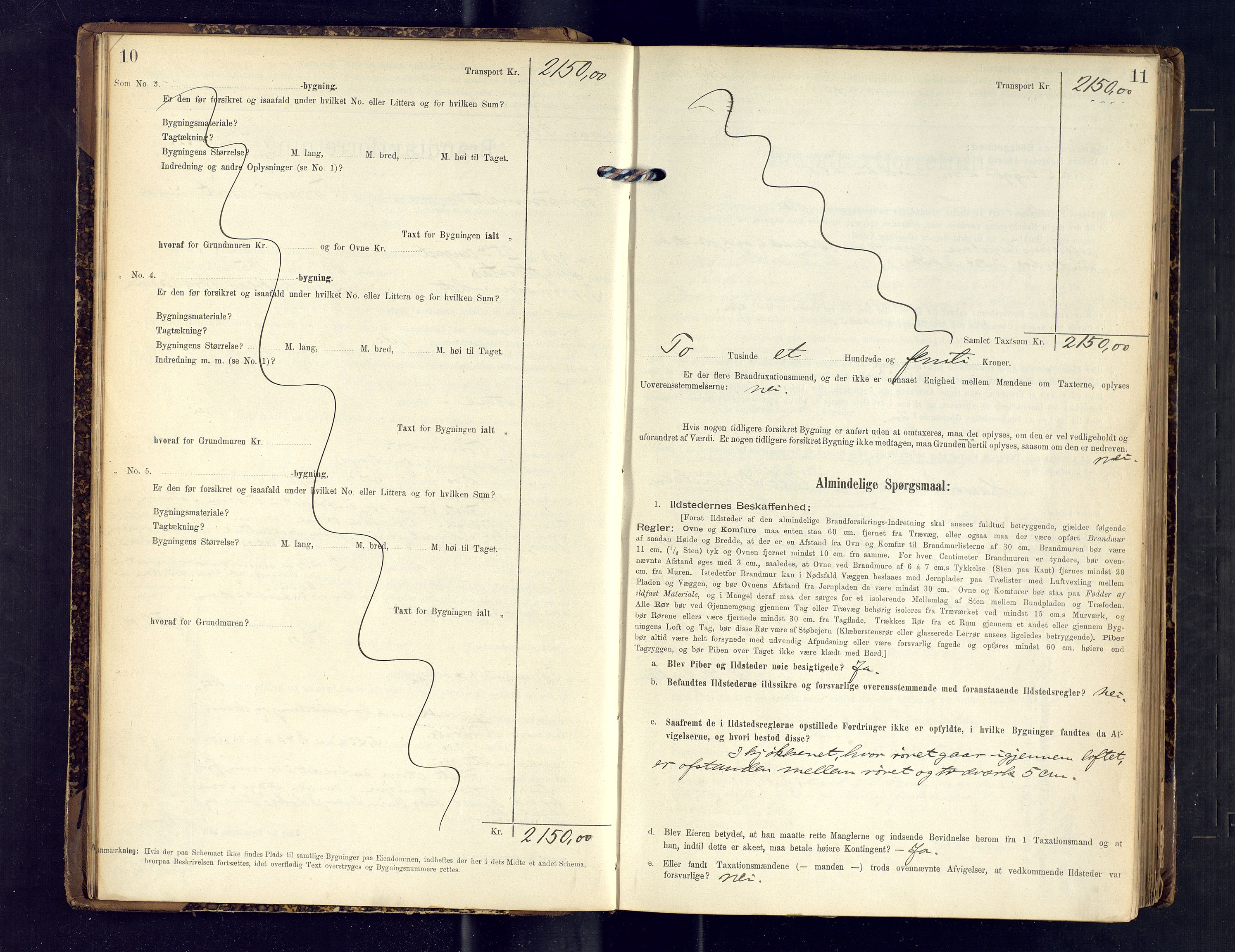 Tromsøysund lensmannskontor, AV/SATØ-SATØ-12/F/Fs/Fsb/L0736: Branntakstprotokoll (S). Med register, 1901-1907, p. 10-11