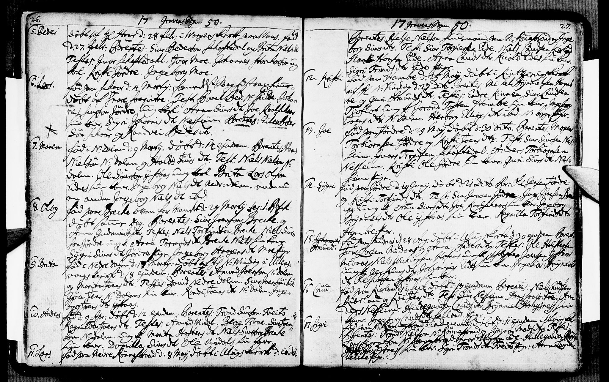 Ulvik sokneprestembete, SAB/A-78801/H/Haa: Parish register (official) no. A 6, 1743-1761, p. 26-27