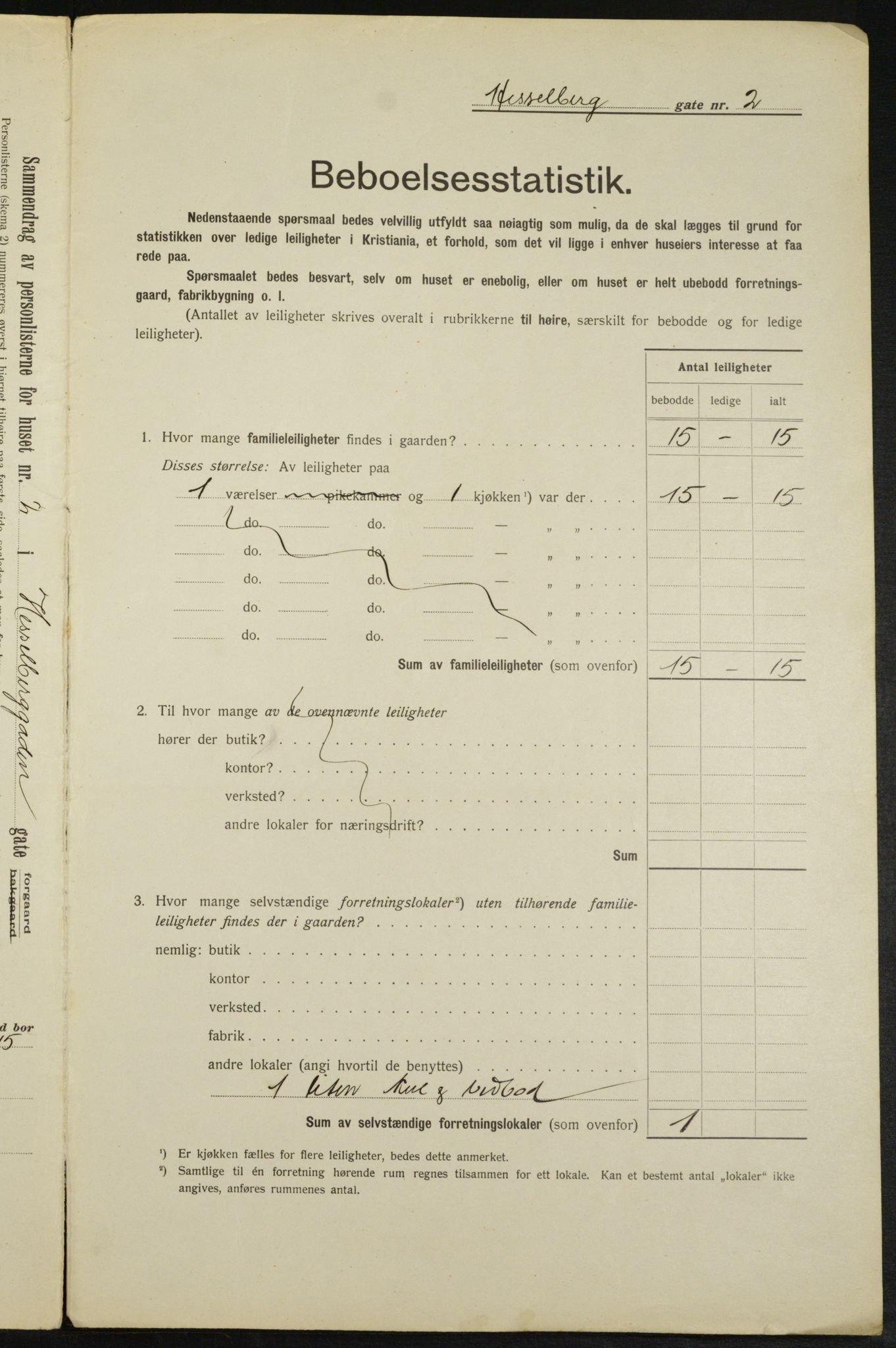 OBA, Municipal Census 1913 for Kristiania, 1913, p. 39668