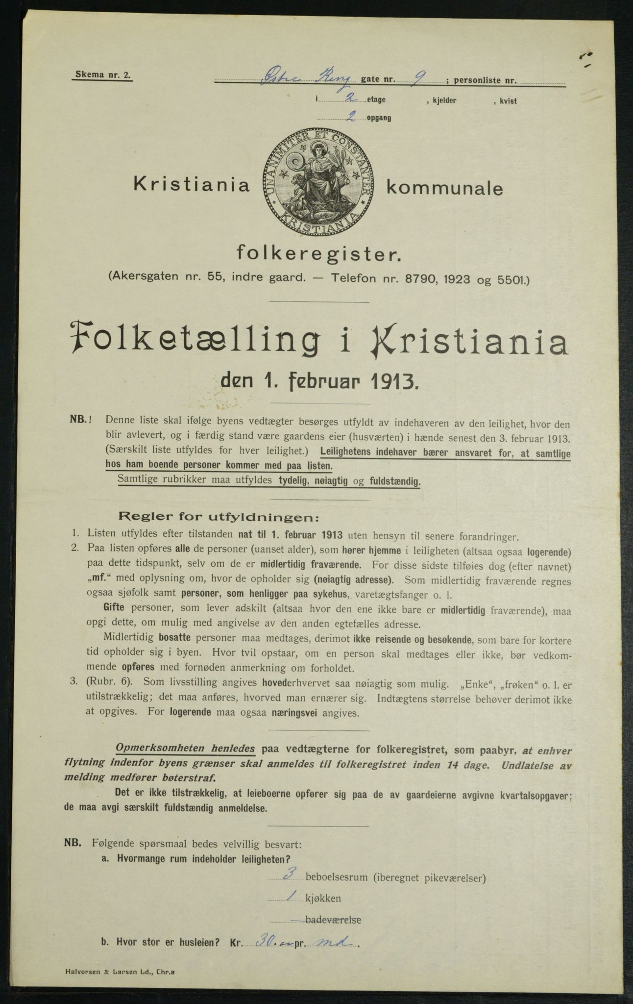 OBA, Municipal Census 1913 for Kristiania, 1913, p. 129398