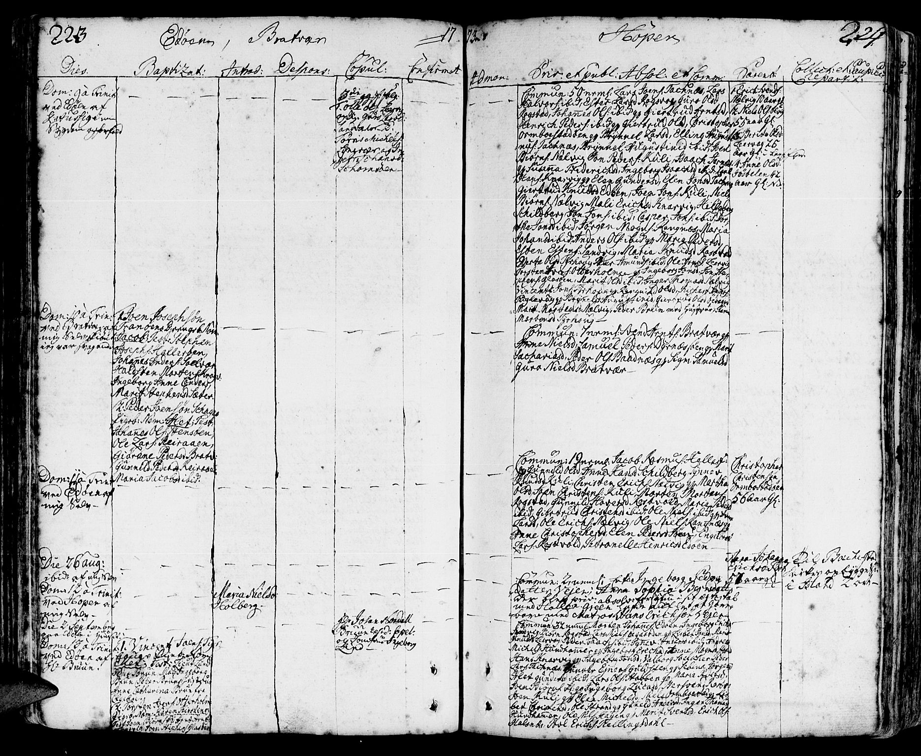 Ministerialprotokoller, klokkerbøker og fødselsregistre - Møre og Romsdal, AV/SAT-A-1454/581/L0932: Parish register (official) no. 581A02, 1767-1823, p. 223-224