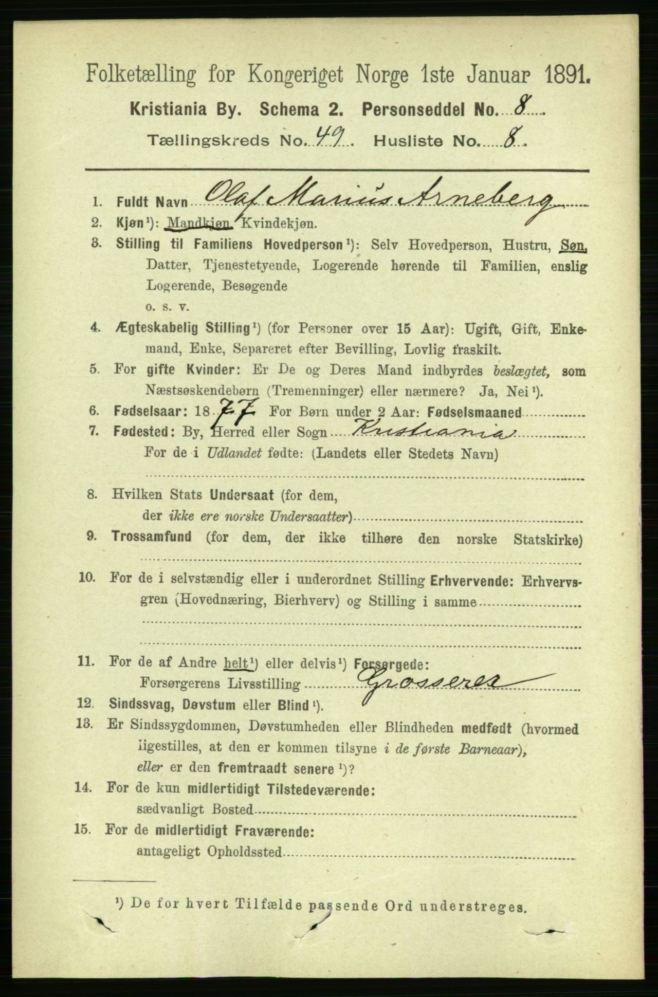 RA, 1891 census for 0301 Kristiania, 1891, p. 28649