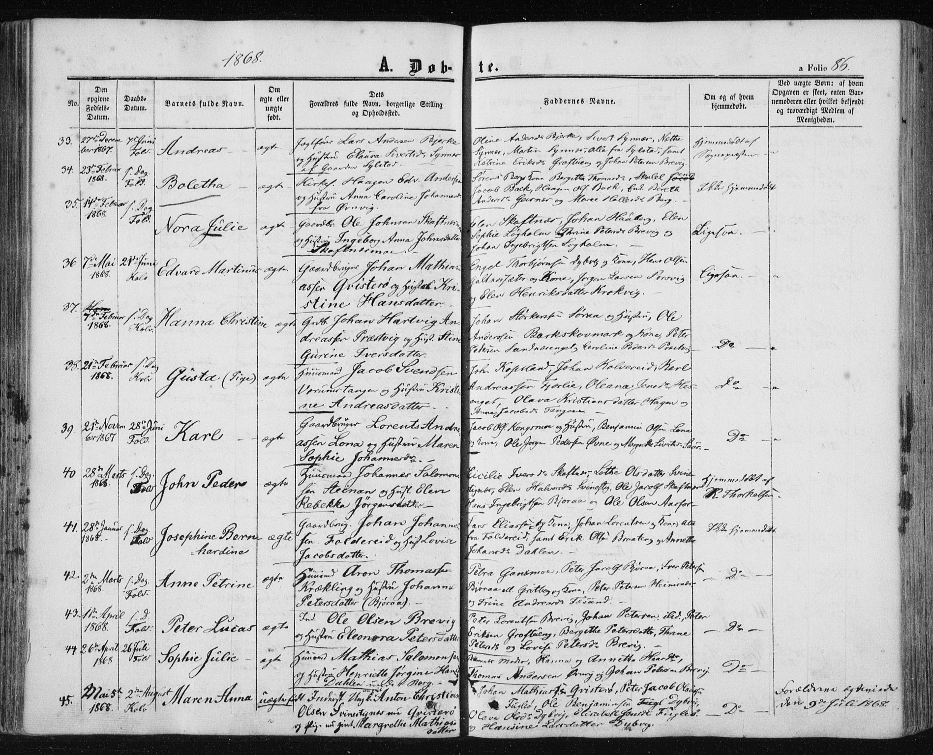 Ministerialprotokoller, klokkerbøker og fødselsregistre - Nord-Trøndelag, AV/SAT-A-1458/780/L0641: Parish register (official) no. 780A06, 1857-1874, p. 86