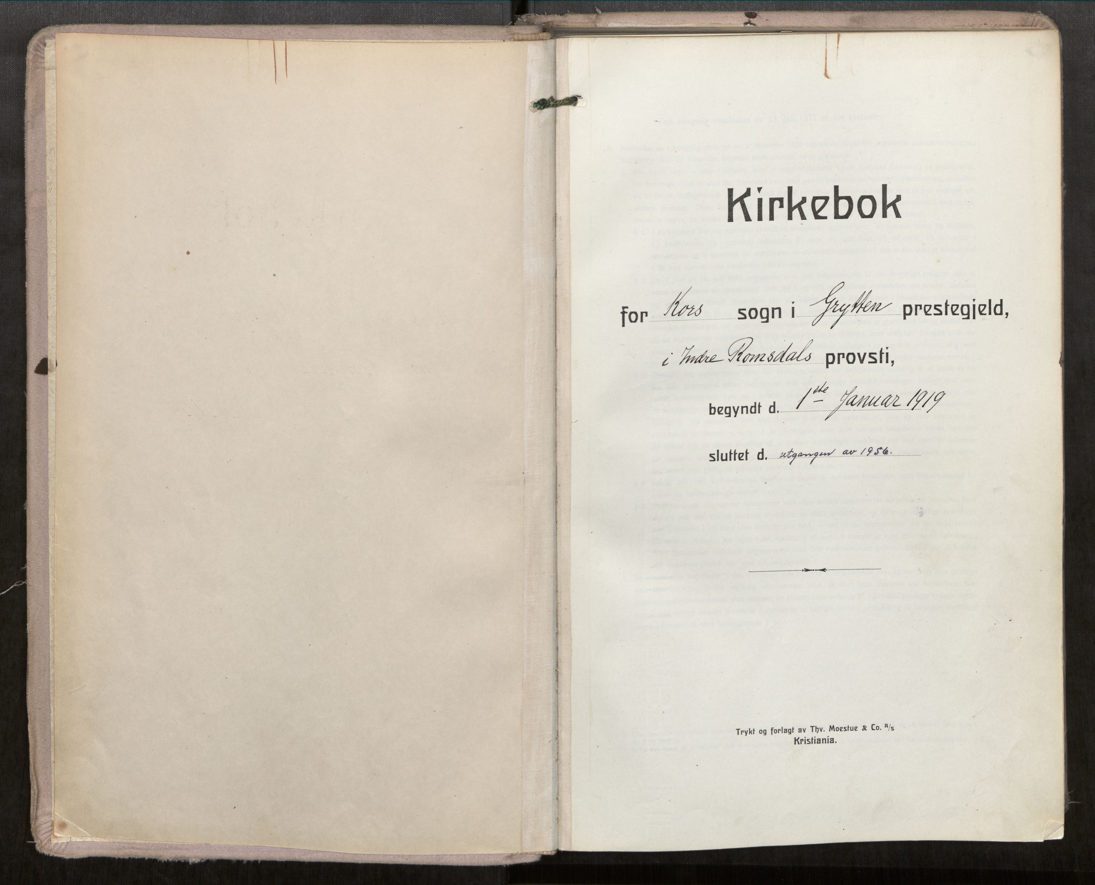 Ministerialprotokoller, klokkerbøker og fødselsregistre - Møre og Romsdal, AV/SAT-A-1454/546/L0601: Parish register (official) no. 546A04, 1919-1956