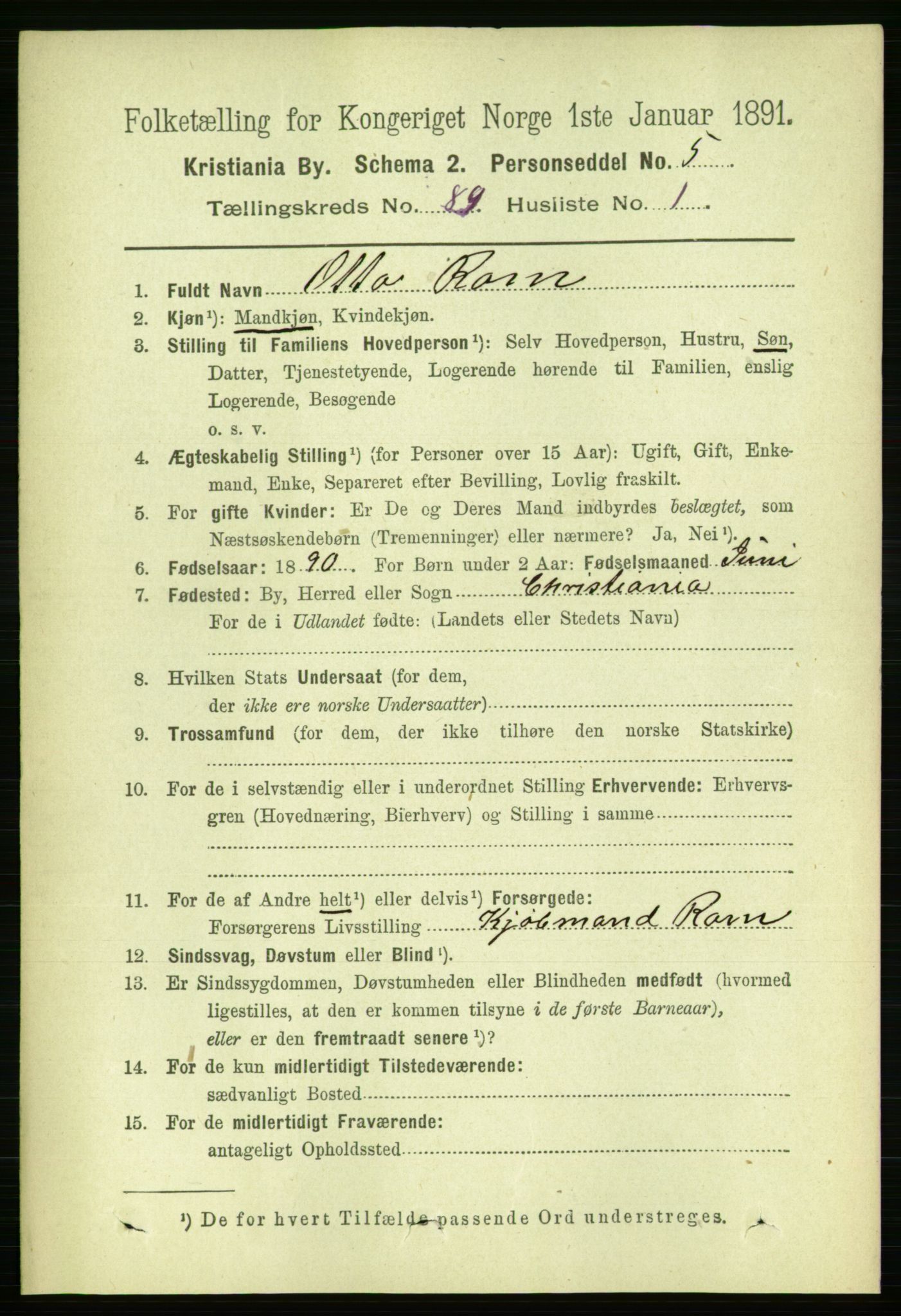 RA, 1891 census for 0301 Kristiania, 1891, p. 43903