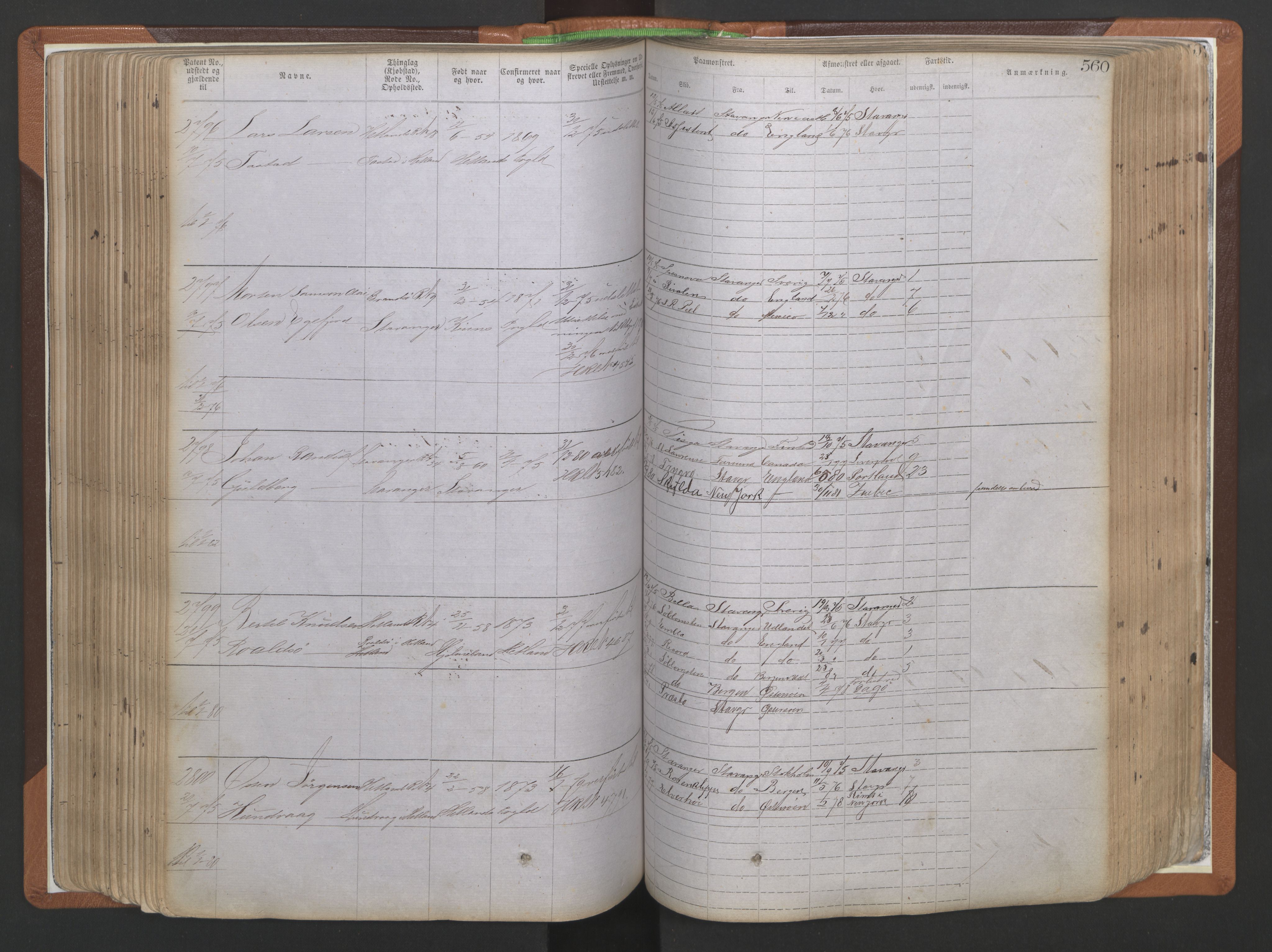 Stavanger sjømannskontor, AV/SAST-A-102006/F/Ff/L0009: Annotasjonsrulle, patentnr. 1805-3605 (dublett), 1872-1900, p. 203