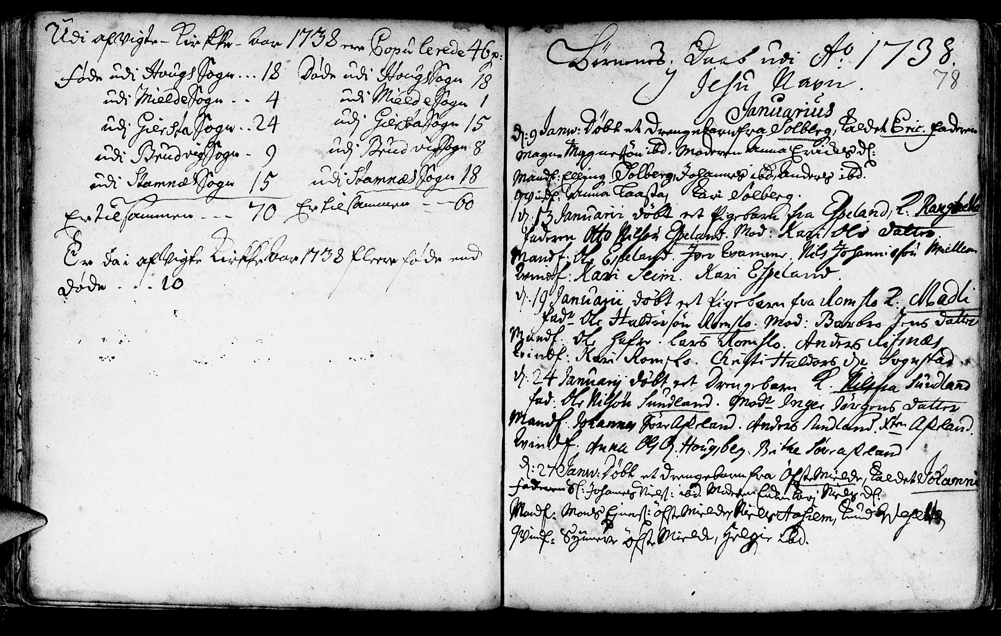 Haus sokneprestembete, AV/SAB-A-75601/H/Haa: Parish register (official) no. A 5, 1733-1747, p. 78