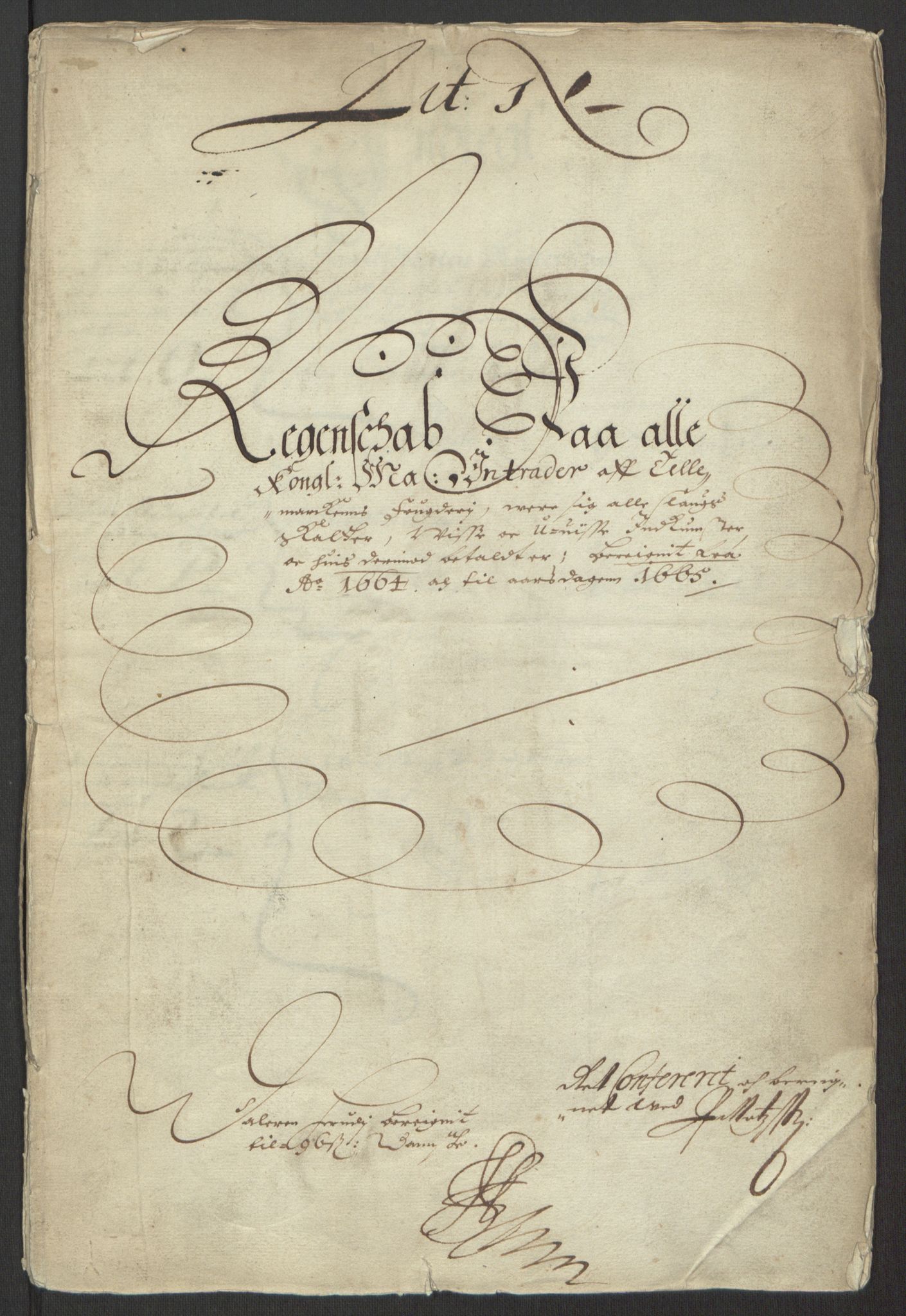 Rentekammeret inntil 1814, Reviderte regnskaper, Fogderegnskap, RA/EA-4092/R35/L2055: Fogderegnskap Øvre og Nedre Telemark, 1664, p. 3