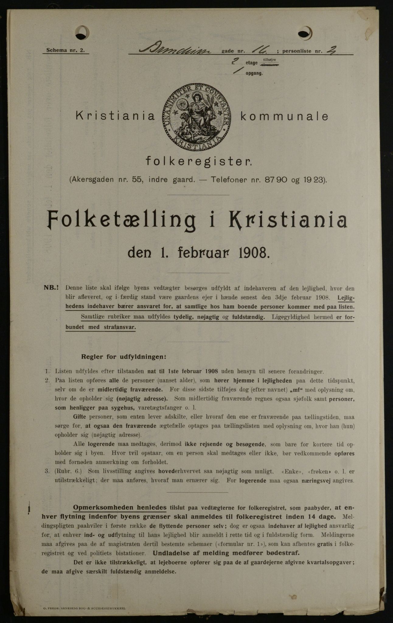 OBA, Municipal Census 1908 for Kristiania, 1908, p. 8342