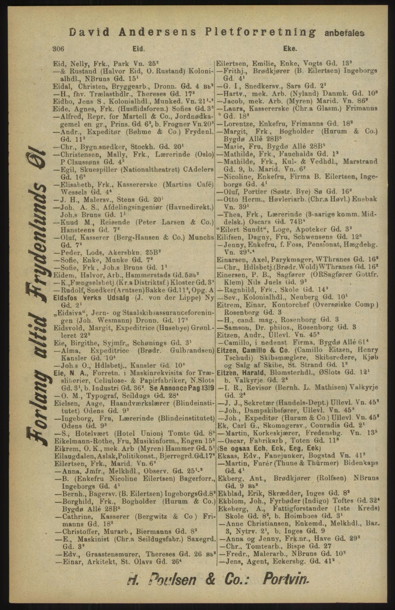 Kristiania/Oslo adressebok, PUBL/-, 1904, p. 306