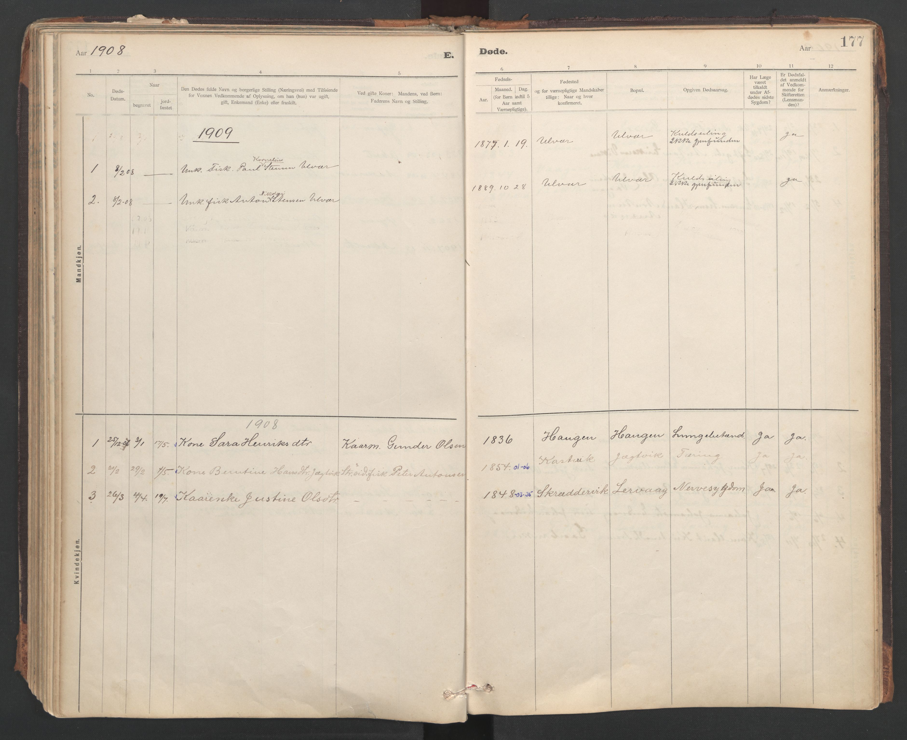 Ministerialprotokoller, klokkerbøker og fødselsregistre - Sør-Trøndelag, SAT/A-1456/637/L0559: Parish register (official) no. 637A02, 1899-1923, p. 177