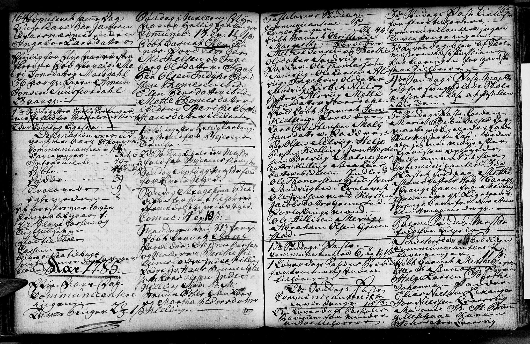 Ministerialprotokoller, klokkerbøker og fødselsregistre - Nordland, SAT/A-1459/805/L0094: Parish register (official) no. 805A01, 1773-1804, p. 164-165