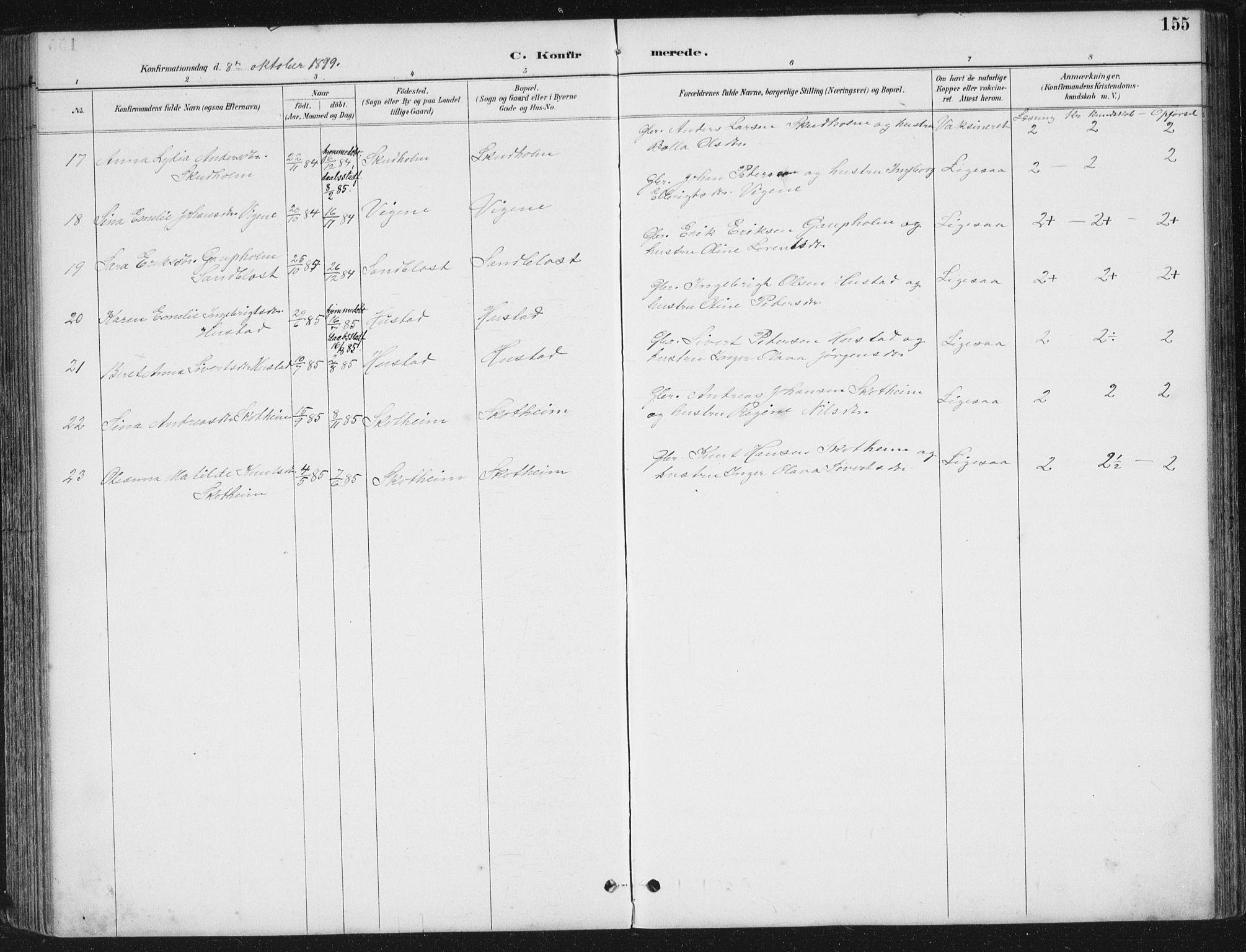 Ministerialprotokoller, klokkerbøker og fødselsregistre - Møre og Romsdal, SAT/A-1454/567/L0783: Parish register (copy) no. 567C03, 1887-1903, p. 155