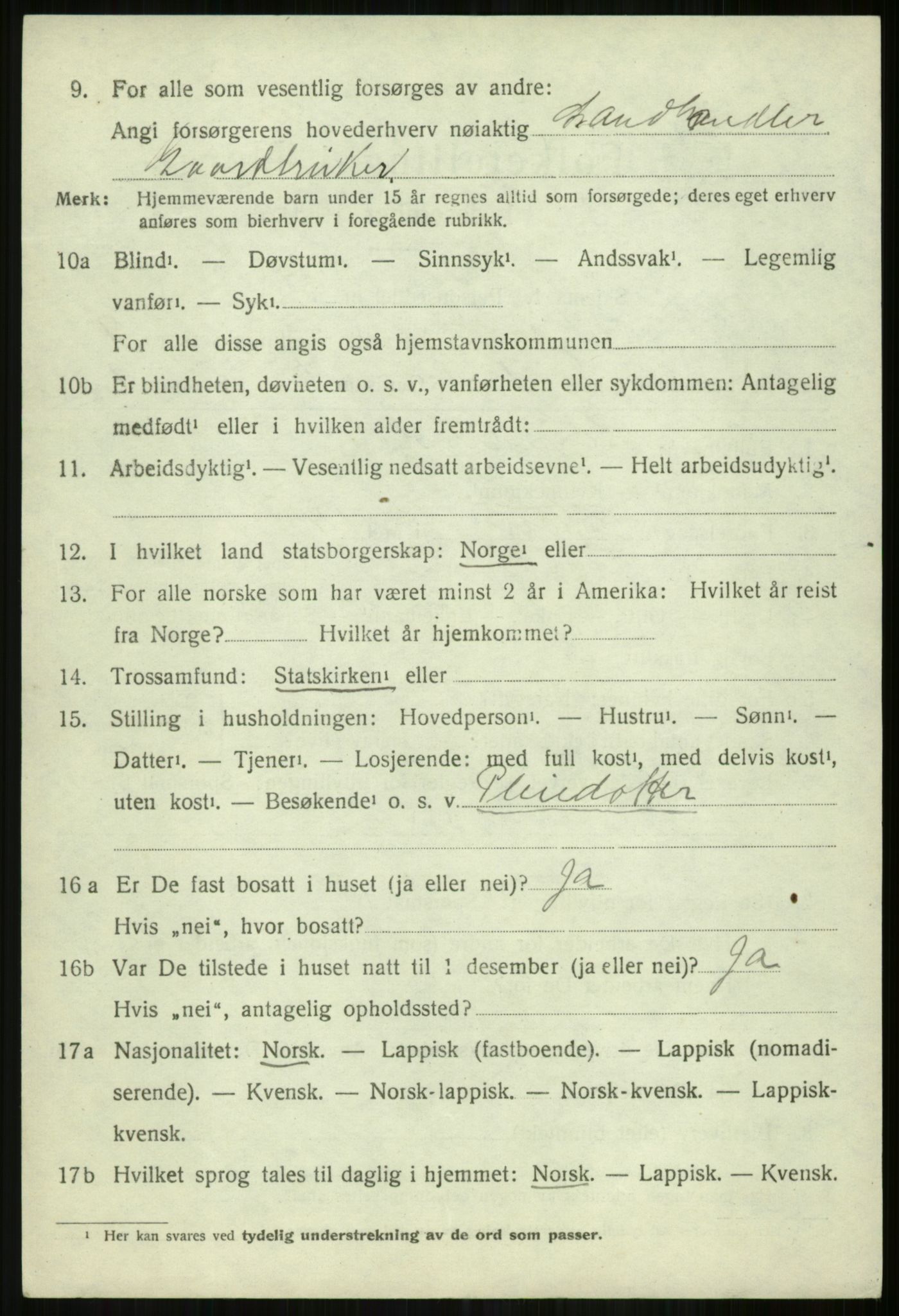 SATØ, 1920 census for Skjervøy, 1920, p. 5118