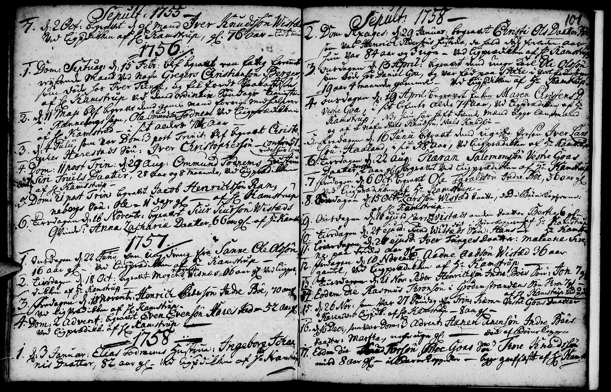 Domkirken sokneprestkontor, SAST/A-101812/001/30/30BA/L0003: Parish register (official) no. A 3 /2, 1738-1760, p. 101