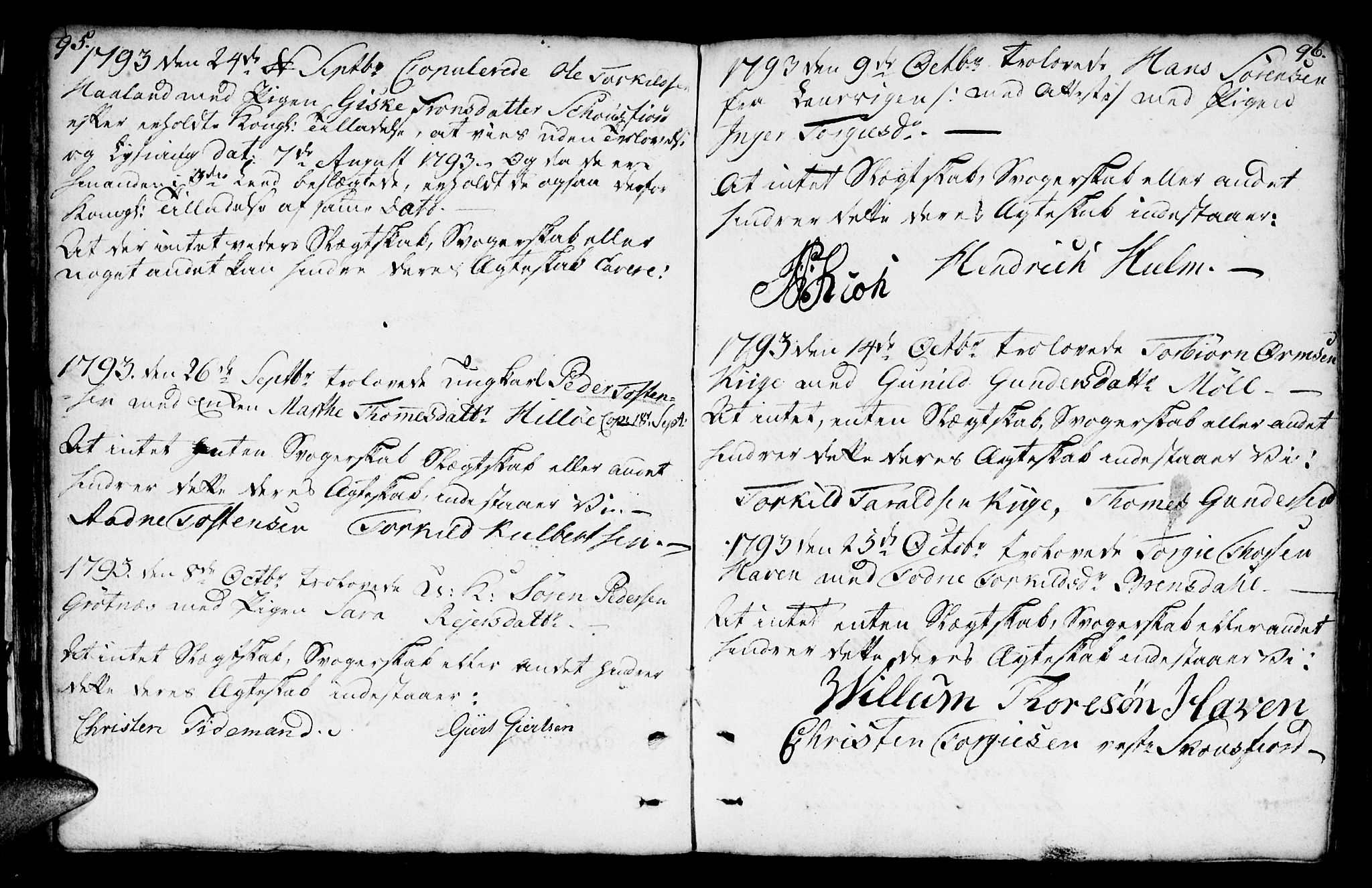 Mandal sokneprestkontor, AV/SAK-1111-0030/F/Fa/Faa/L0007: Parish register (official) no. A 7, 1783-1818, p. 95-96