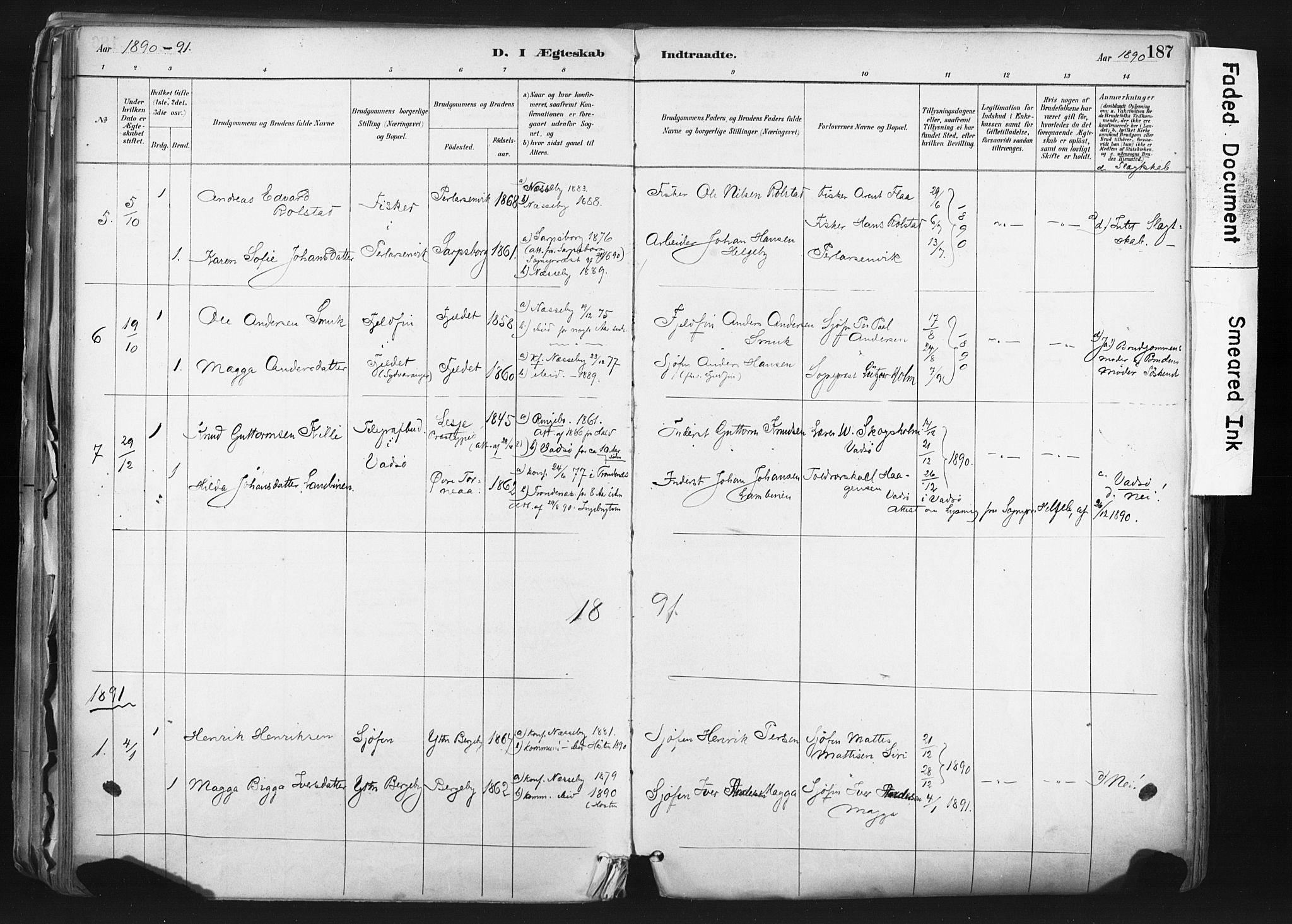 Nesseby sokneprestkontor, SATØ/S-1330/H/Ha/L0006kirke: Parish register (official) no. 6, 1885-1985, p. 187