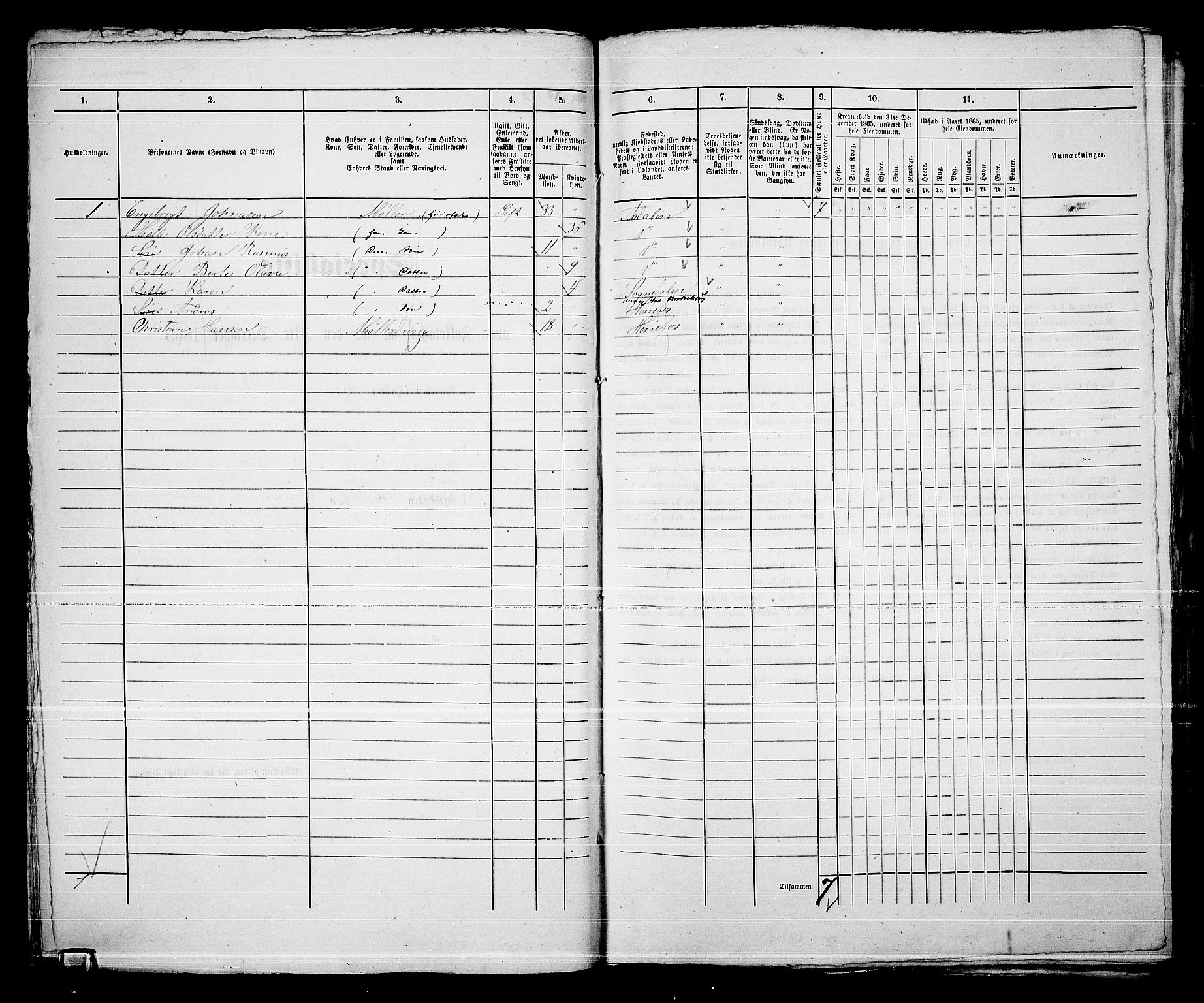 RA, 1865 census for Norderhov/Hønefoss, 1865, p. 89