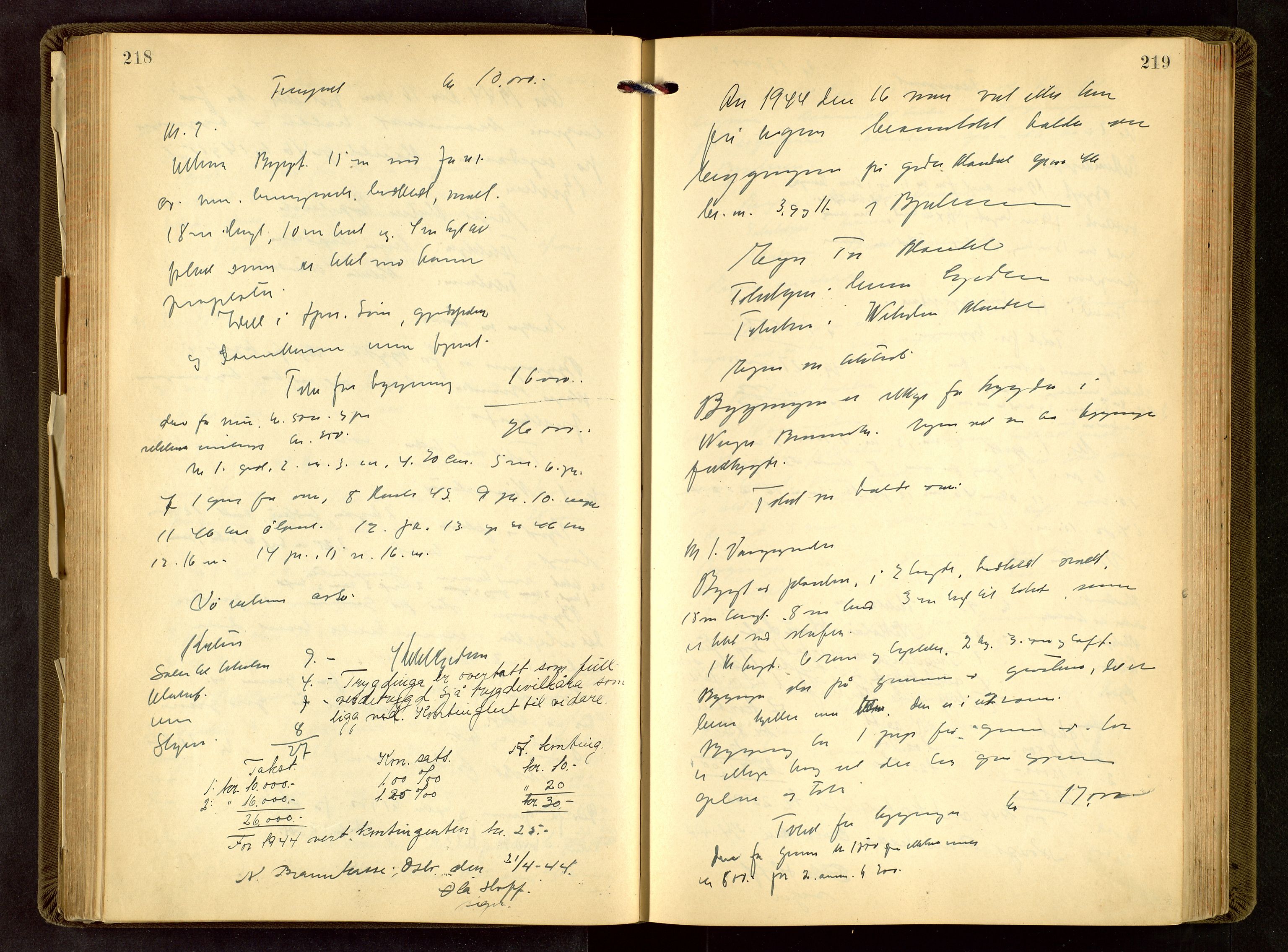 Bjerkreim lensmannskontor, AV/SAST-A-100090/Goa/L0002: Branntakstprotokoll, 1922-1952, p. 218-219