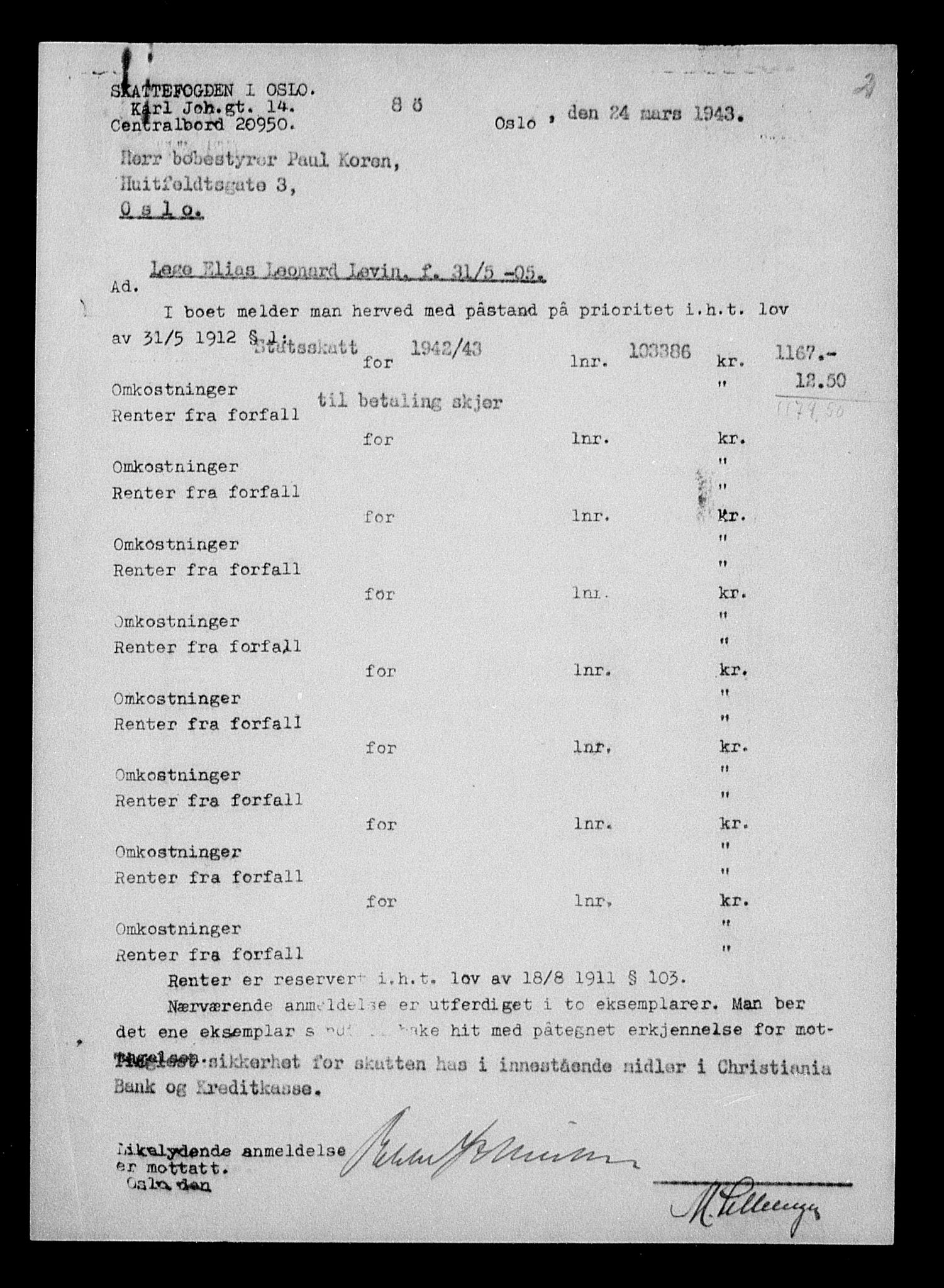 Justisdepartementet, Tilbakeføringskontoret for inndratte formuer, AV/RA-S-1564/H/Hc/Hcc/L0957: --, 1945-1947, p. 317