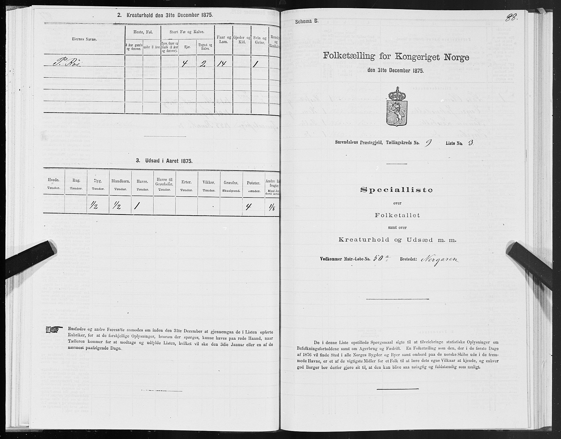 SAT, 1875 census for 1566P Surnadal, 1875, p. 4088