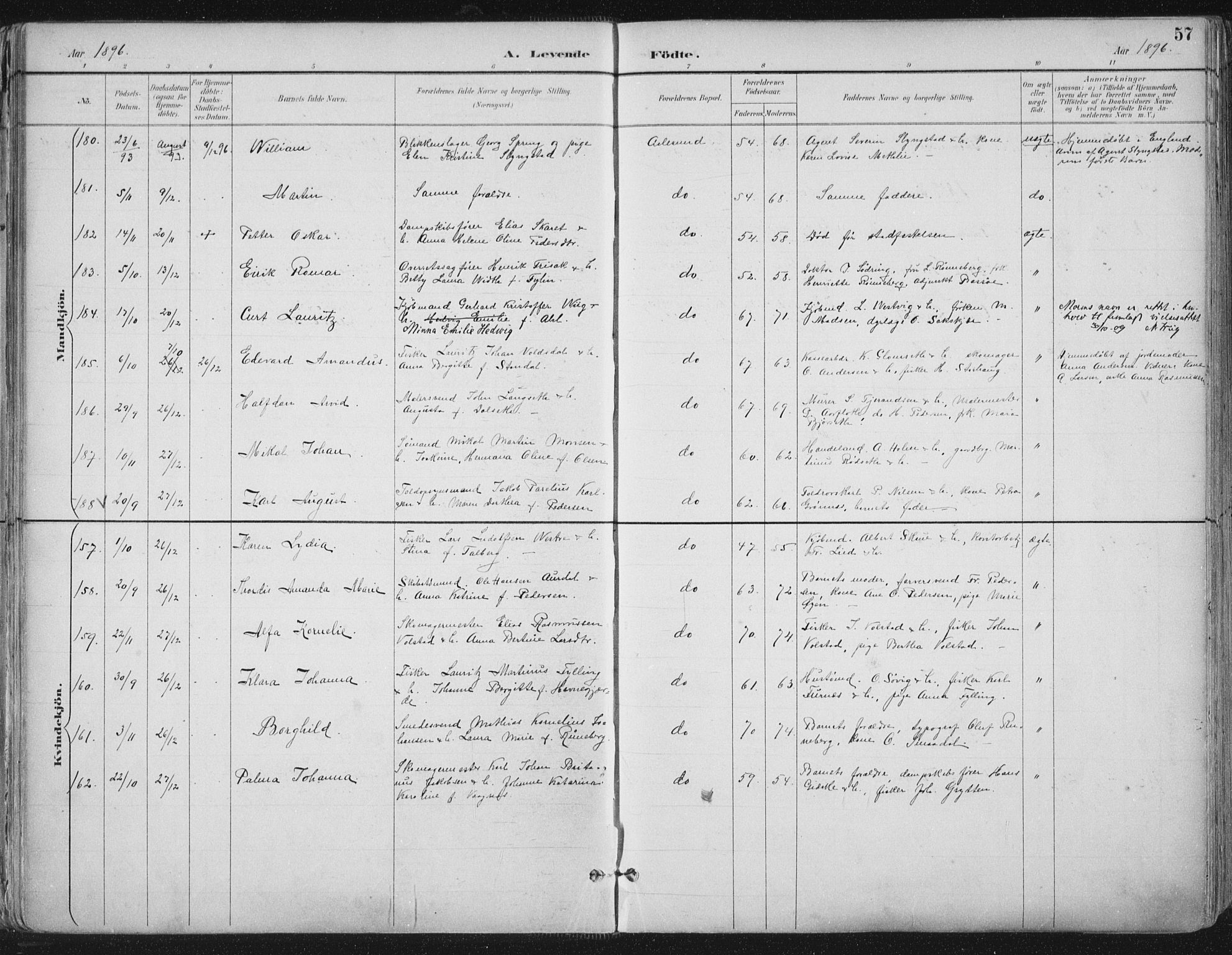 Ministerialprotokoller, klokkerbøker og fødselsregistre - Møre og Romsdal, SAT/A-1454/529/L0456: Parish register (official) no. 529A06, 1894-1906, p. 57