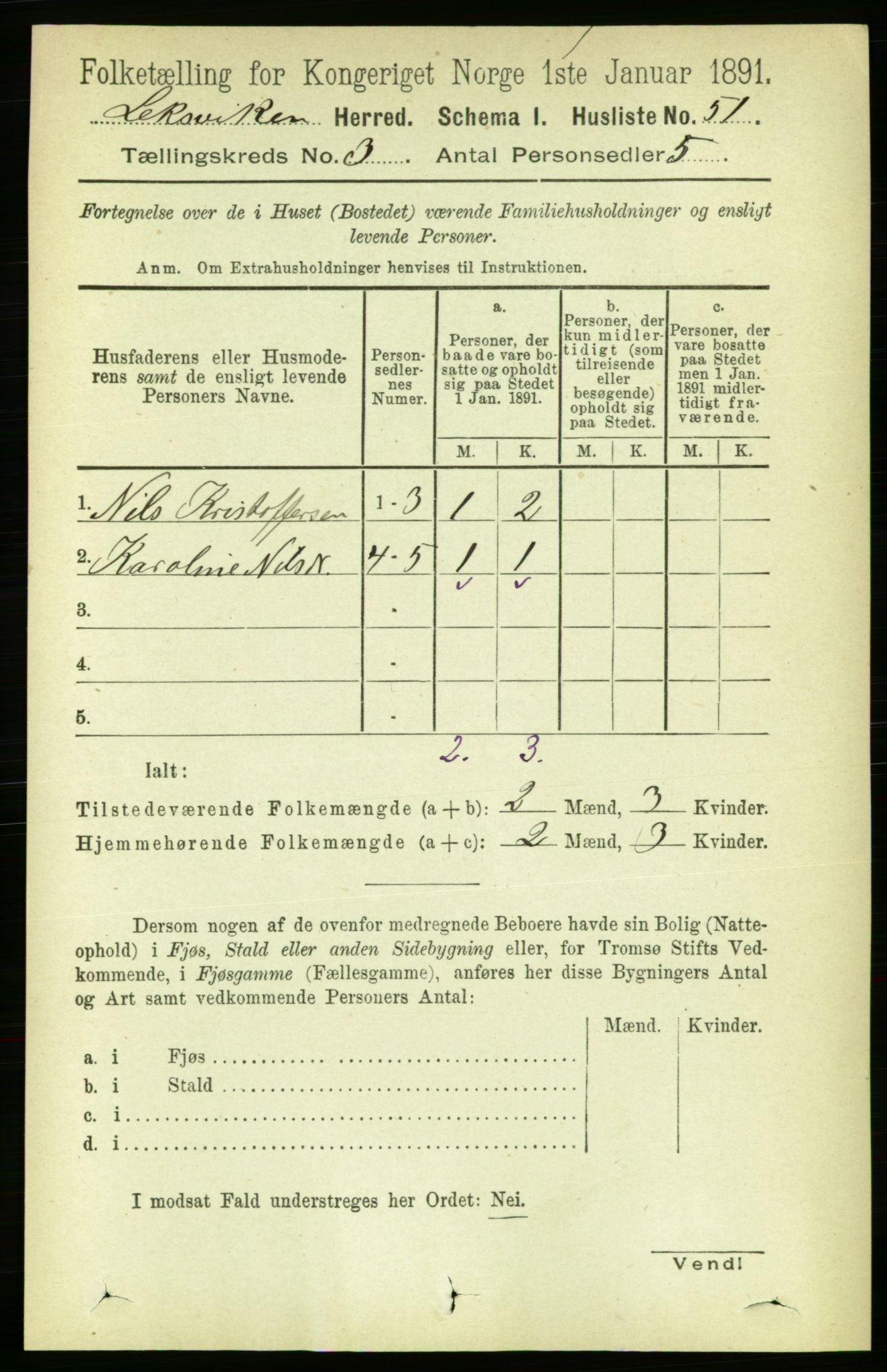 RA, 1891 census for 1718 Leksvik, 1891, p. 1142