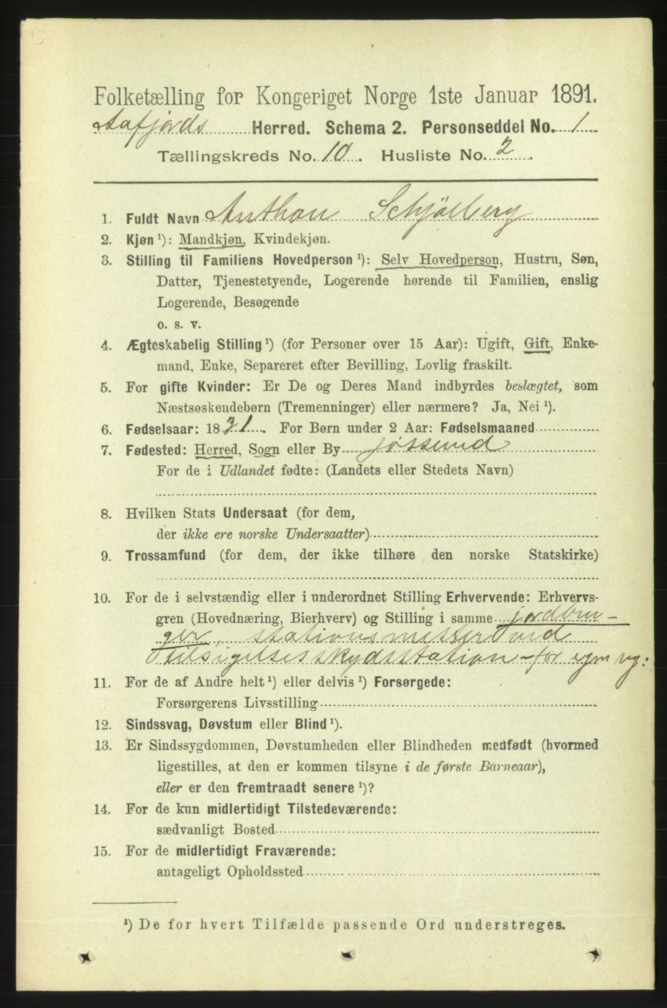 RA, 1891 census for 1630 Åfjord, 1891, p. 2968